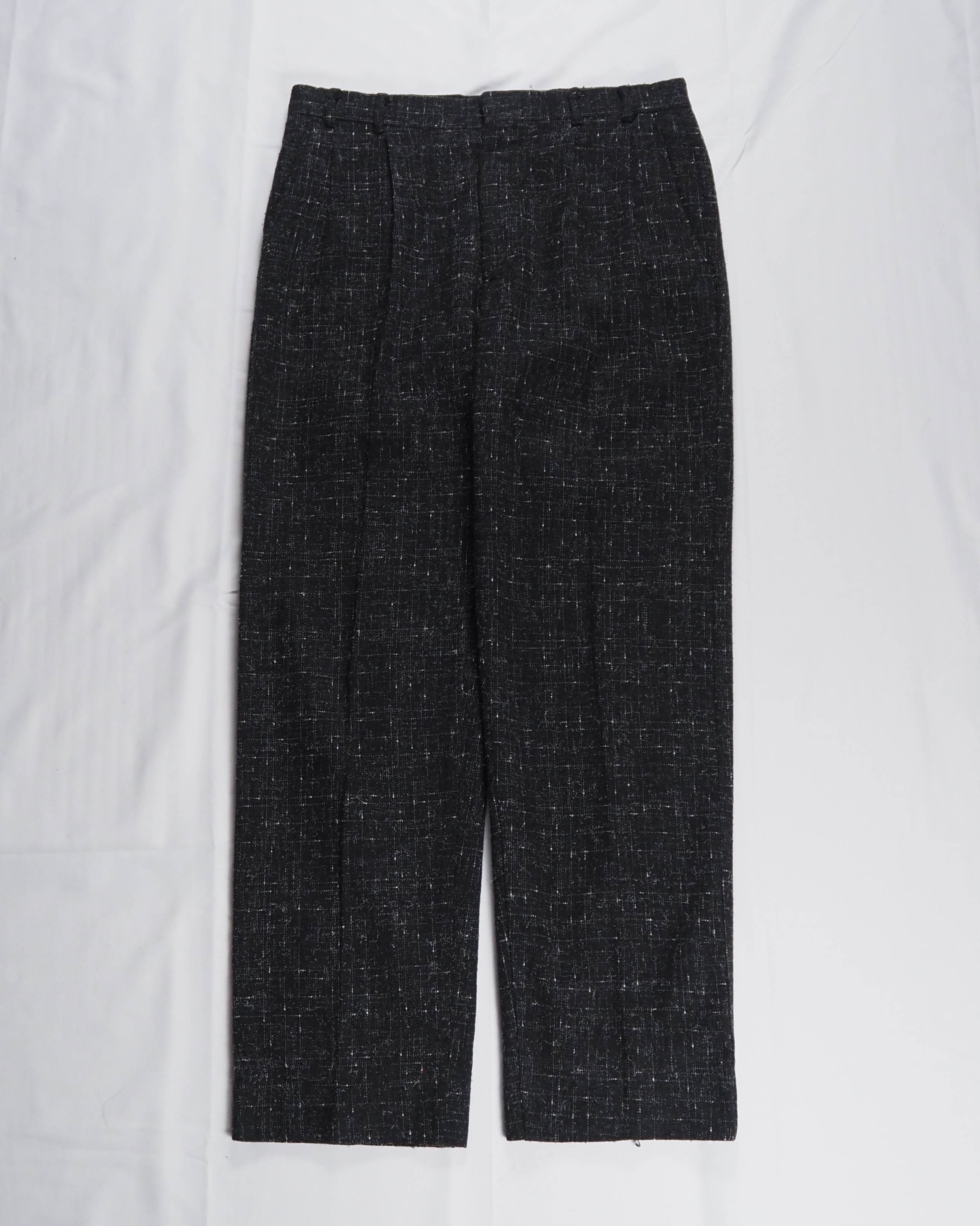 80’s Wool Slacks カスリ柄 ブラック×ホワイト の画像 2