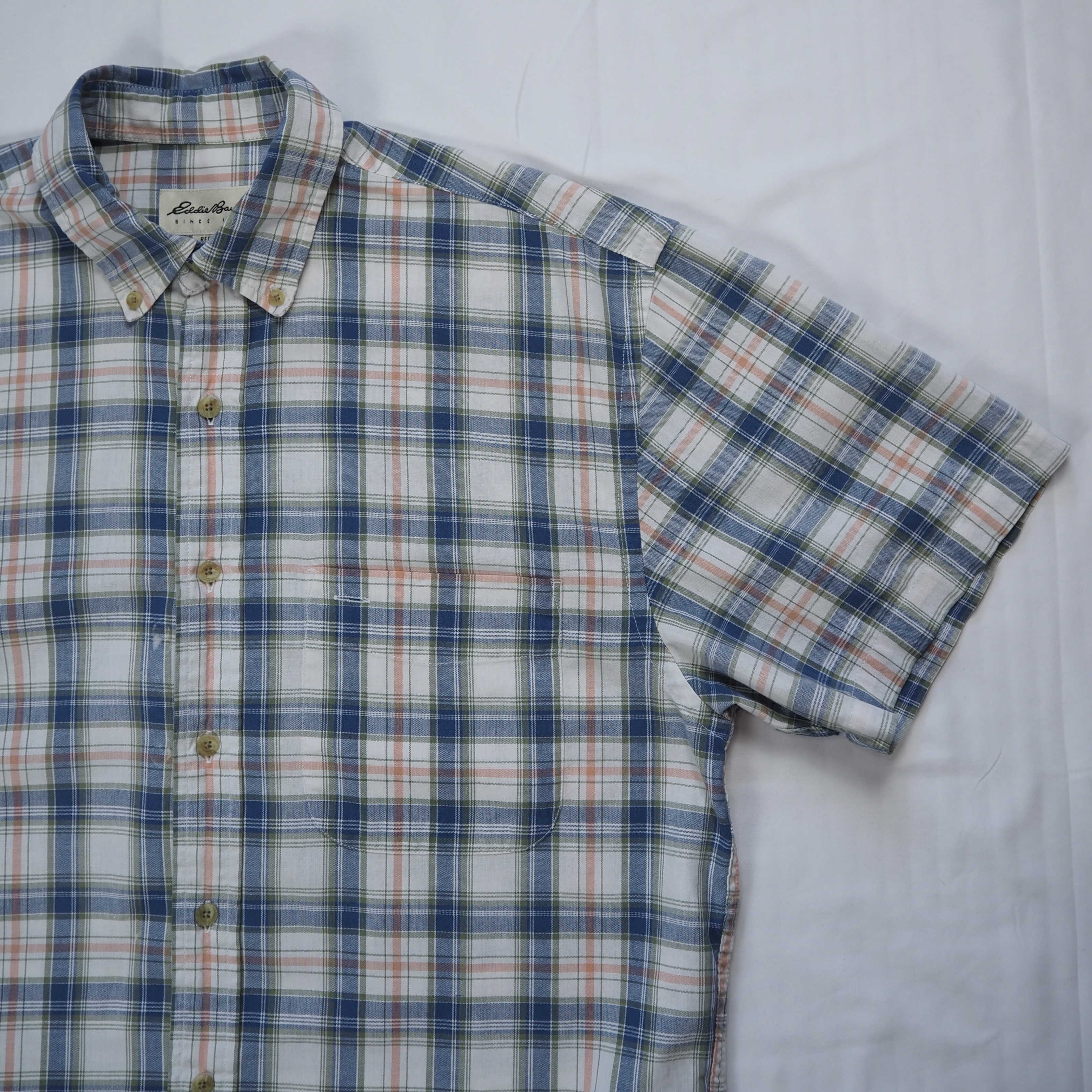 90’s Eddie Bauer 白タグ コットン半袖シャツ Sサイズ の画像 5