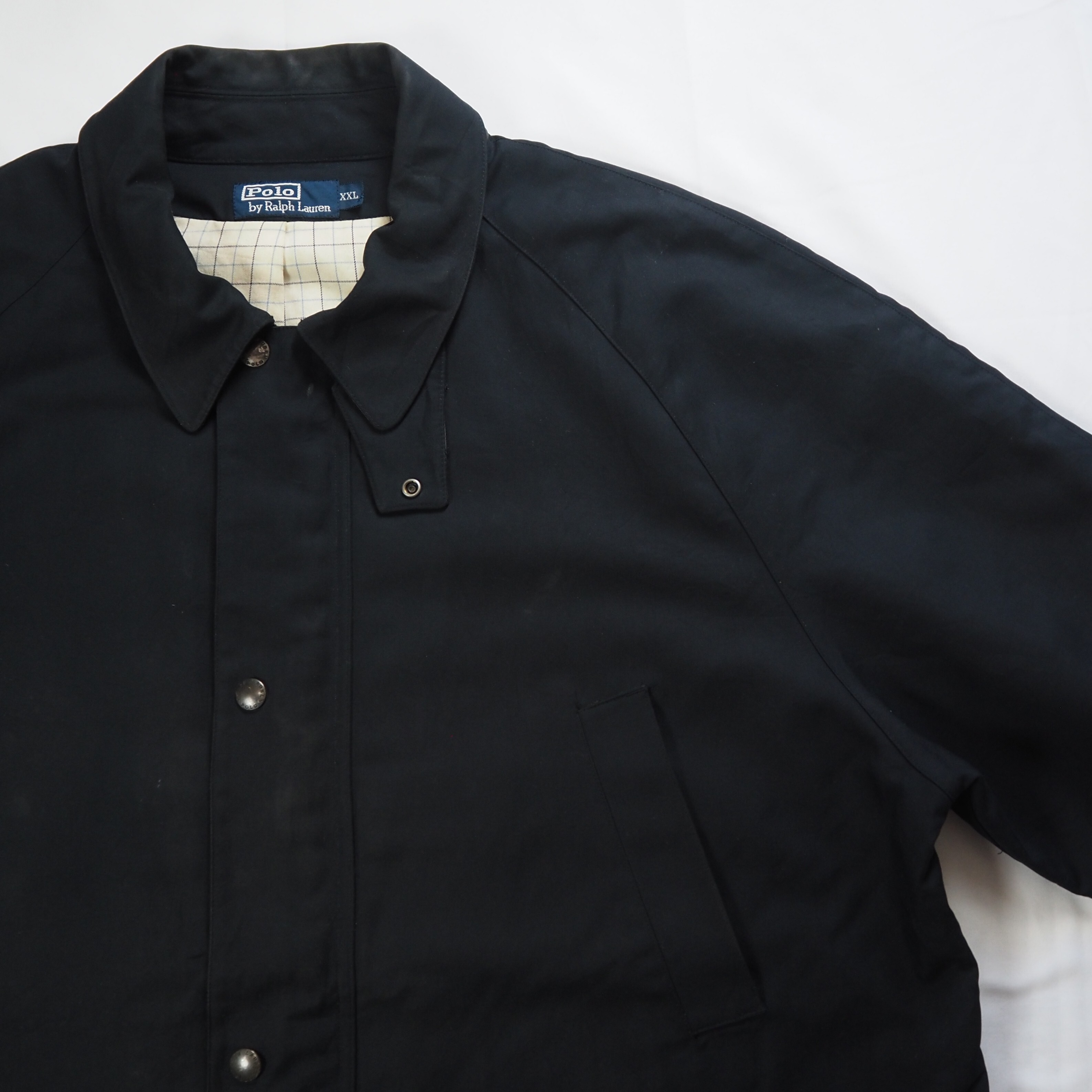 【9/23 20:00入荷】90's Ralph Lauren ハーフコート ブラック の画像 4