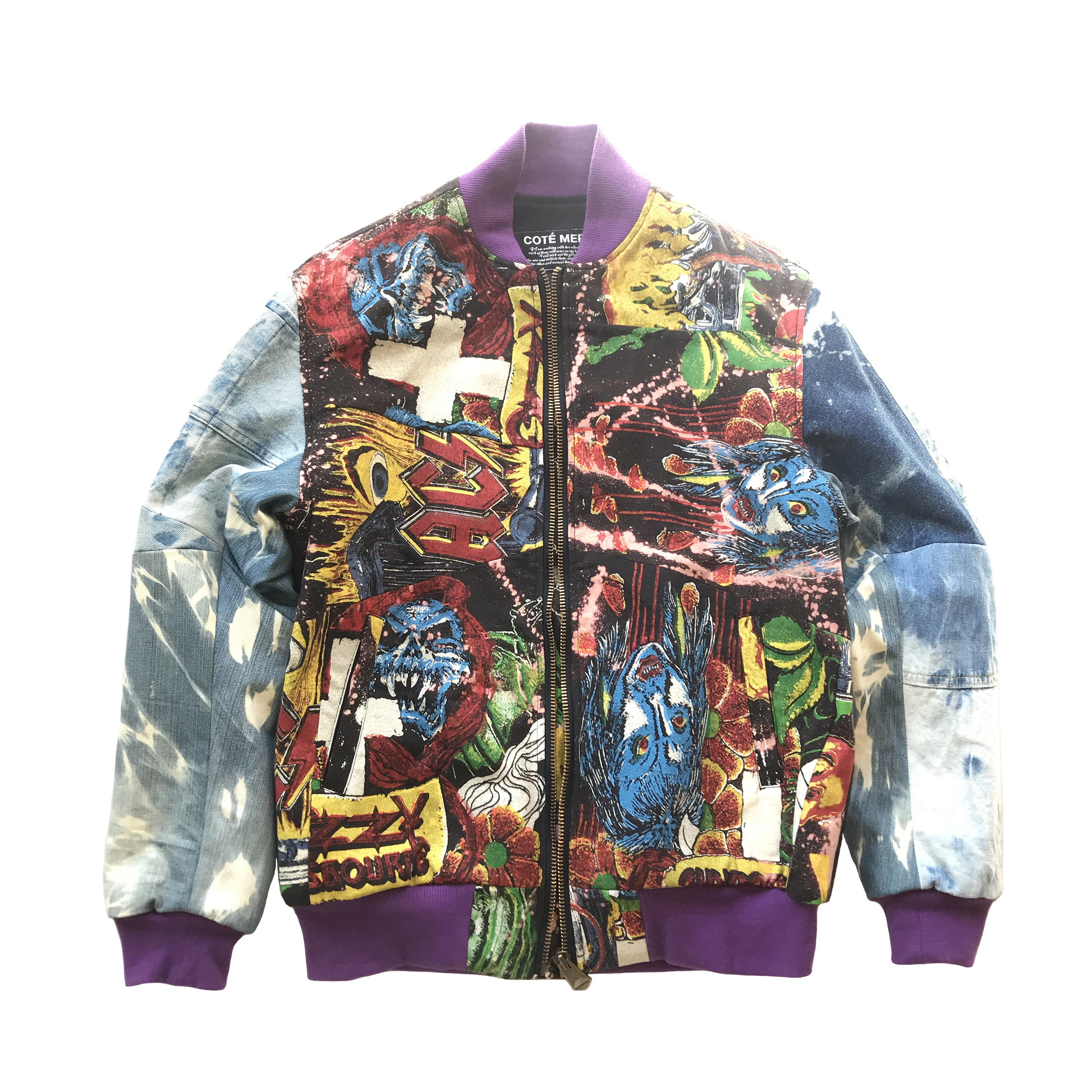 ロックt デニムリメイク ジャケット Rock T Shirts Mix Bomber Jacket Bandbomberjk101 Cotemer コートメール Designer S Maskの通販サイト