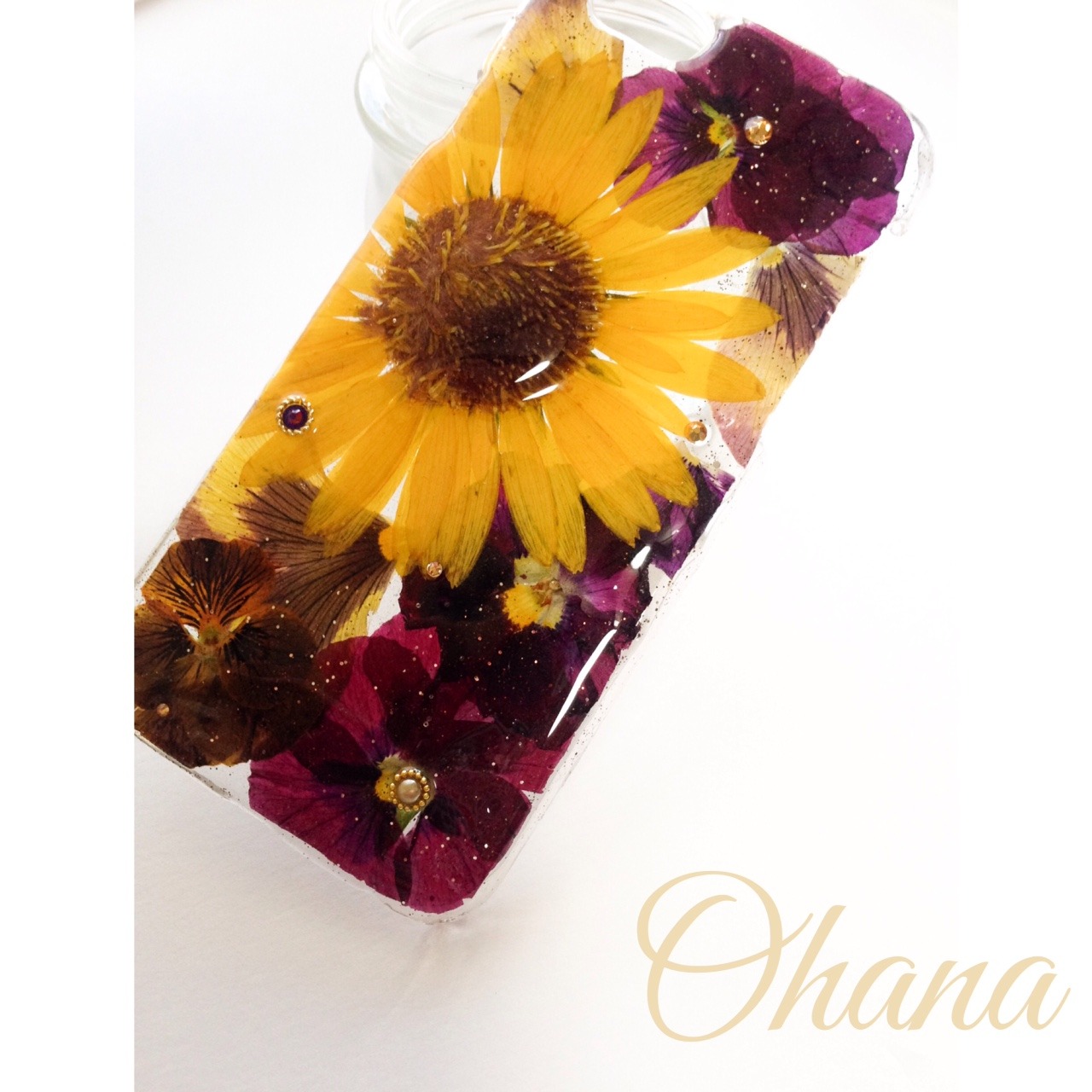 Iphone6用 ひまわりガーベラの押し花iphoneケース Ohana Shop Iphone6用 ひまわりガーベラの押し花iphoneケース Ohana Shop