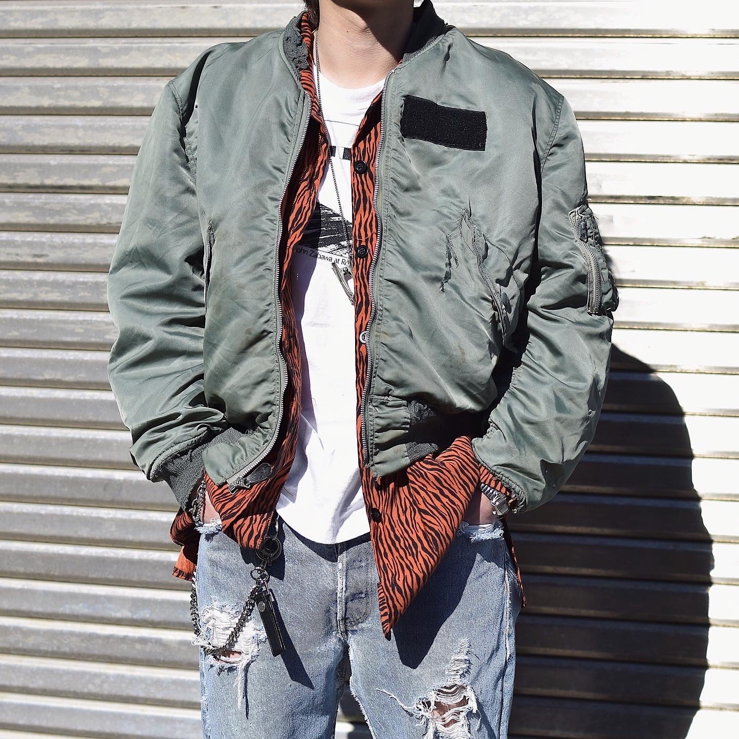 Vintage 70's【ALPHA INDUSTRIES,INC.】Grunge L-2B Flight Jacket の画像 5
