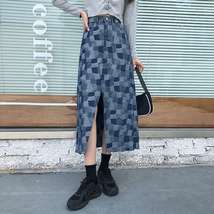 デニム スリットスカート ひざ丈スカート Rpq Running Piggy