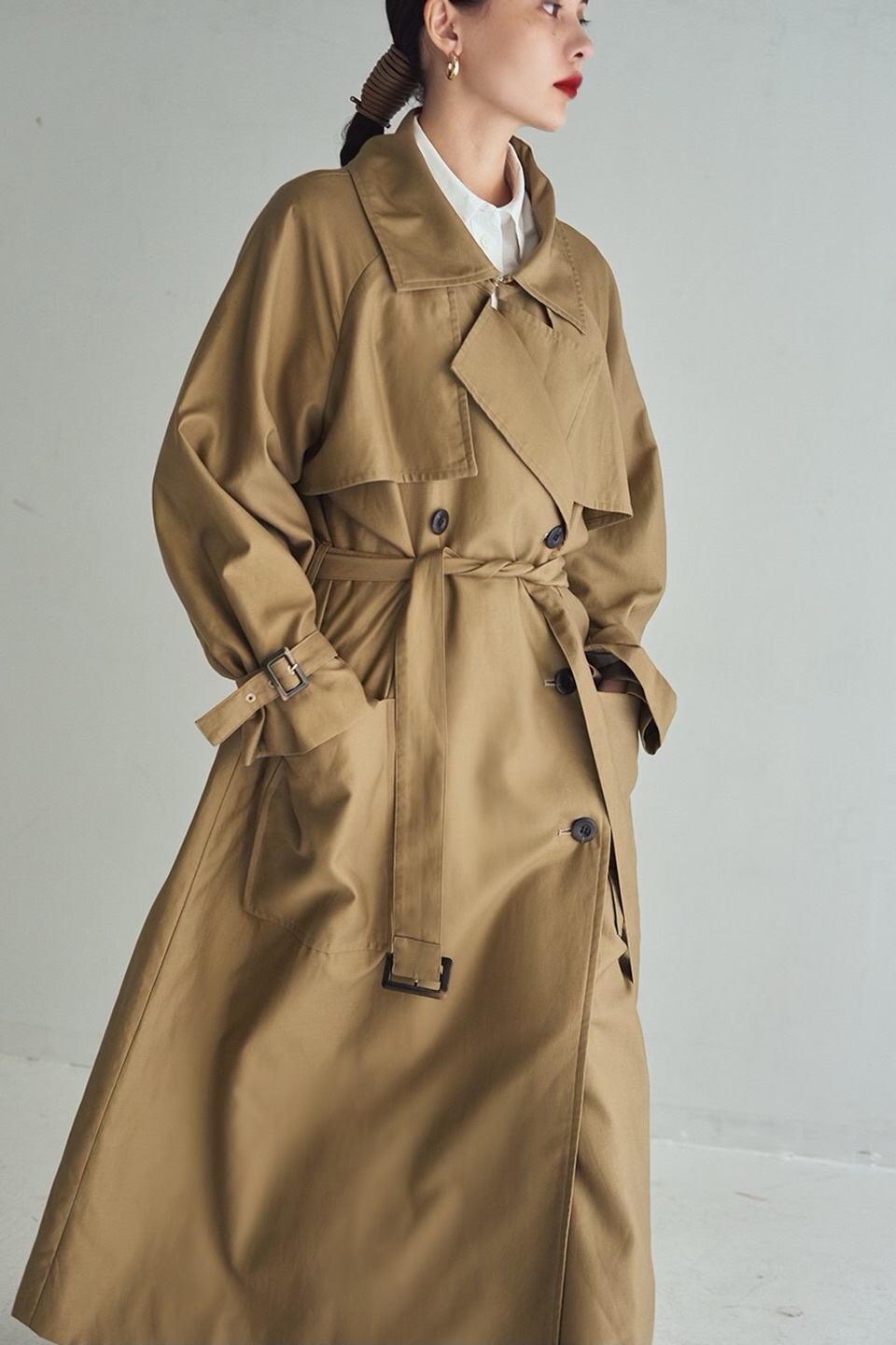 Dress Trench Coat Beige Sheer