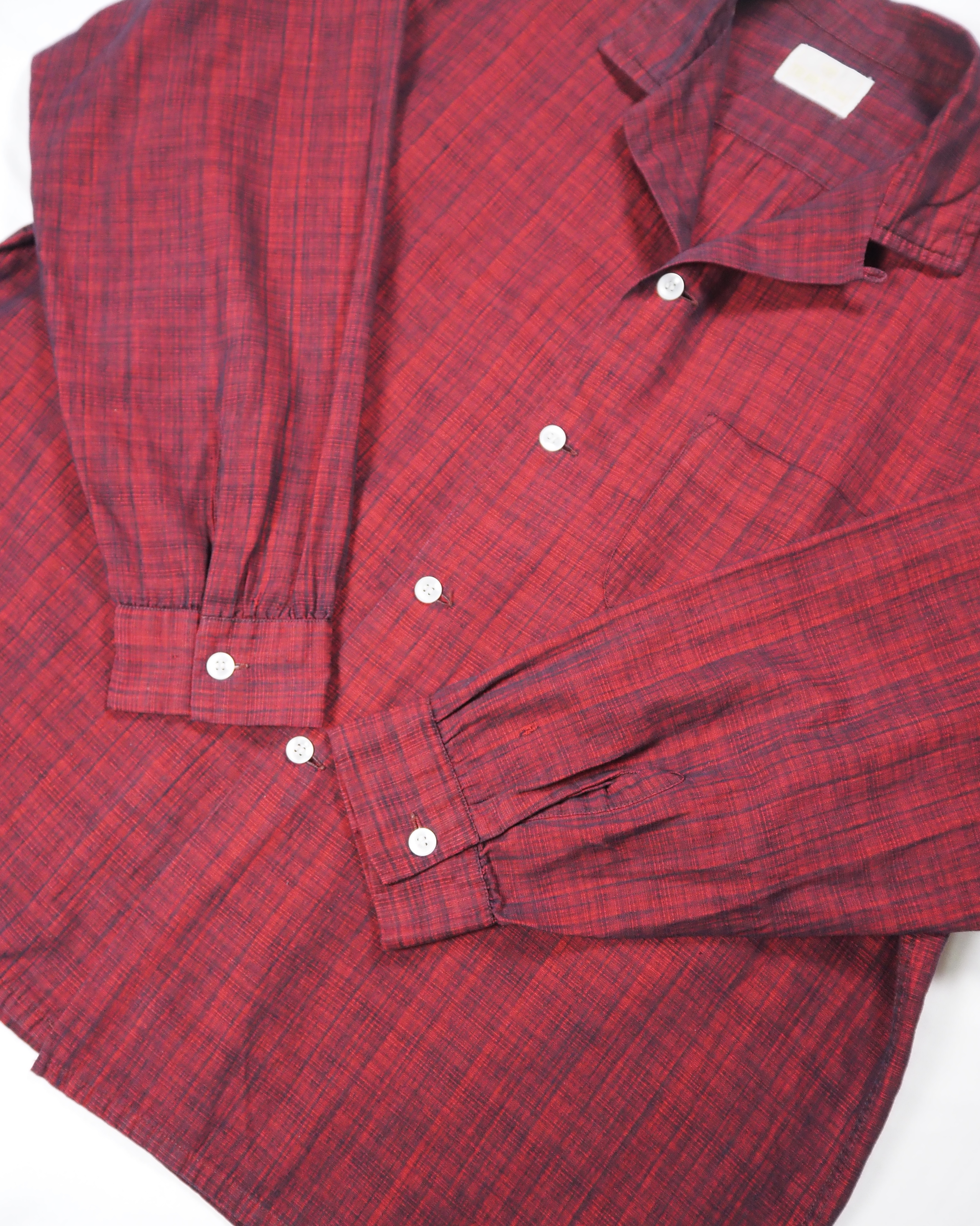 50’s-60’s The Bon Marche コットンシャツ XLサイズ レッド×ブラック の画像 10