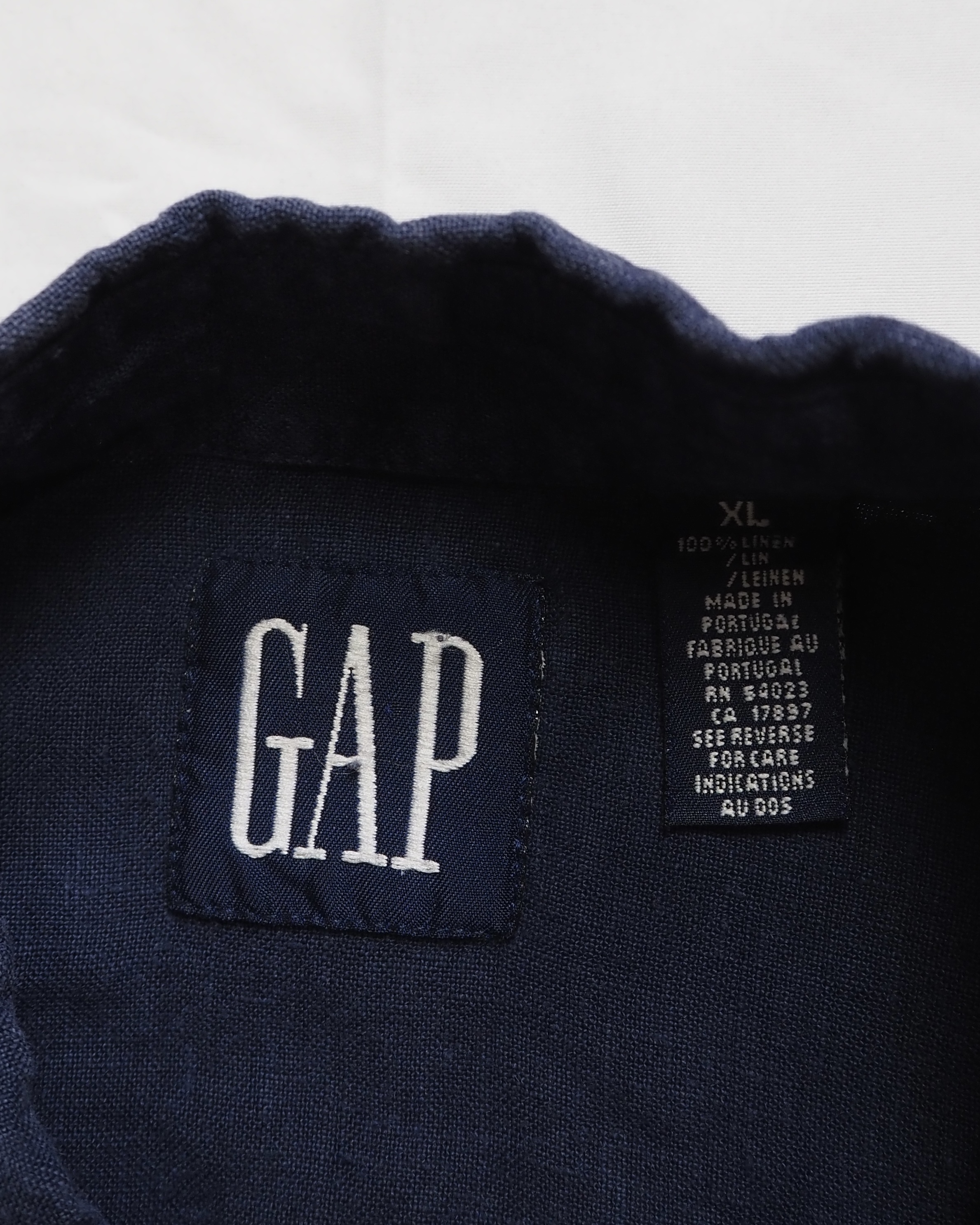 90’s OLD GAP リネンシャツ ネイビー XL の画像 7