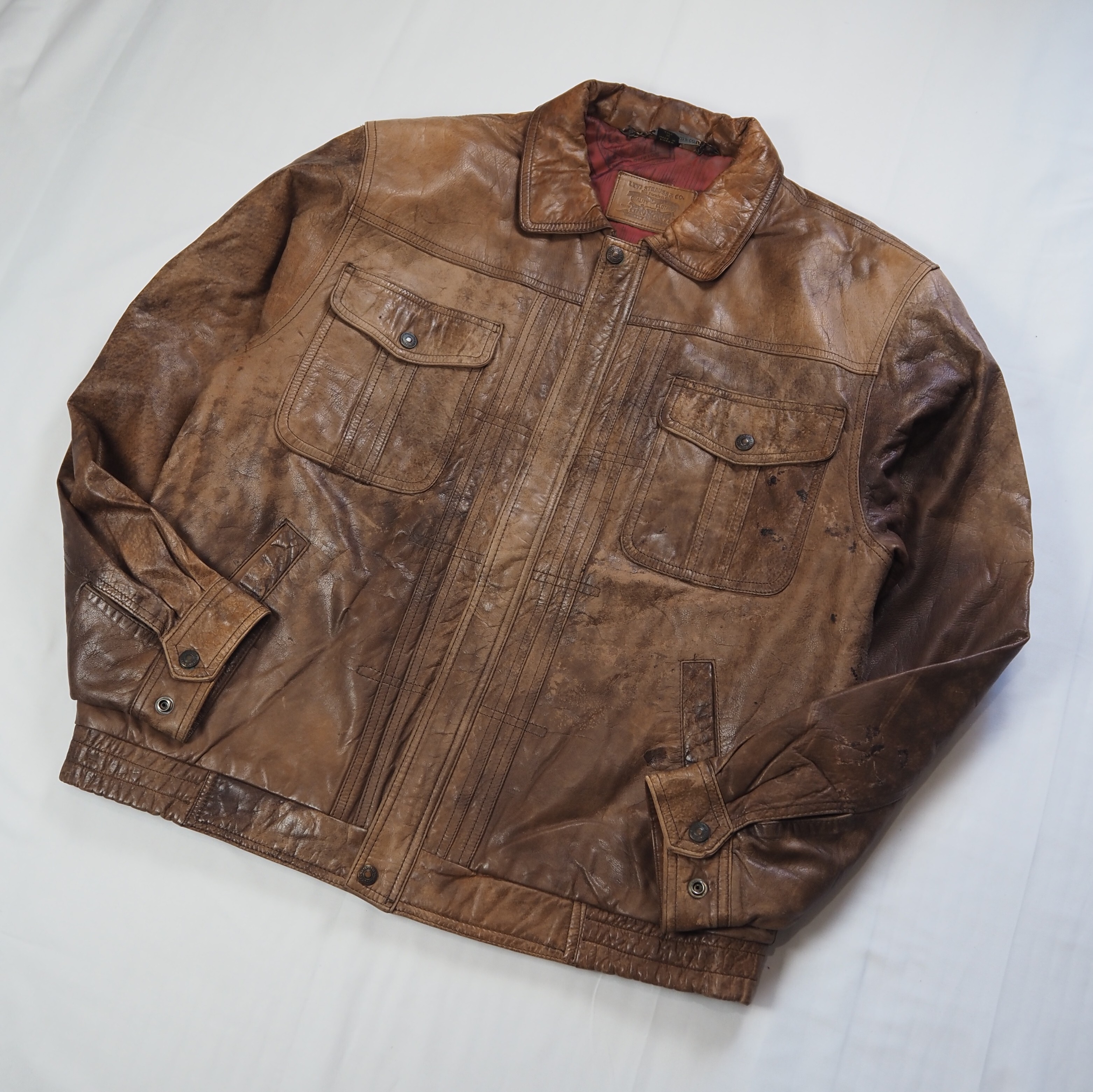 【9/23 20:00入荷】90's Levi's レザージャケット Mサイズ の画像 2