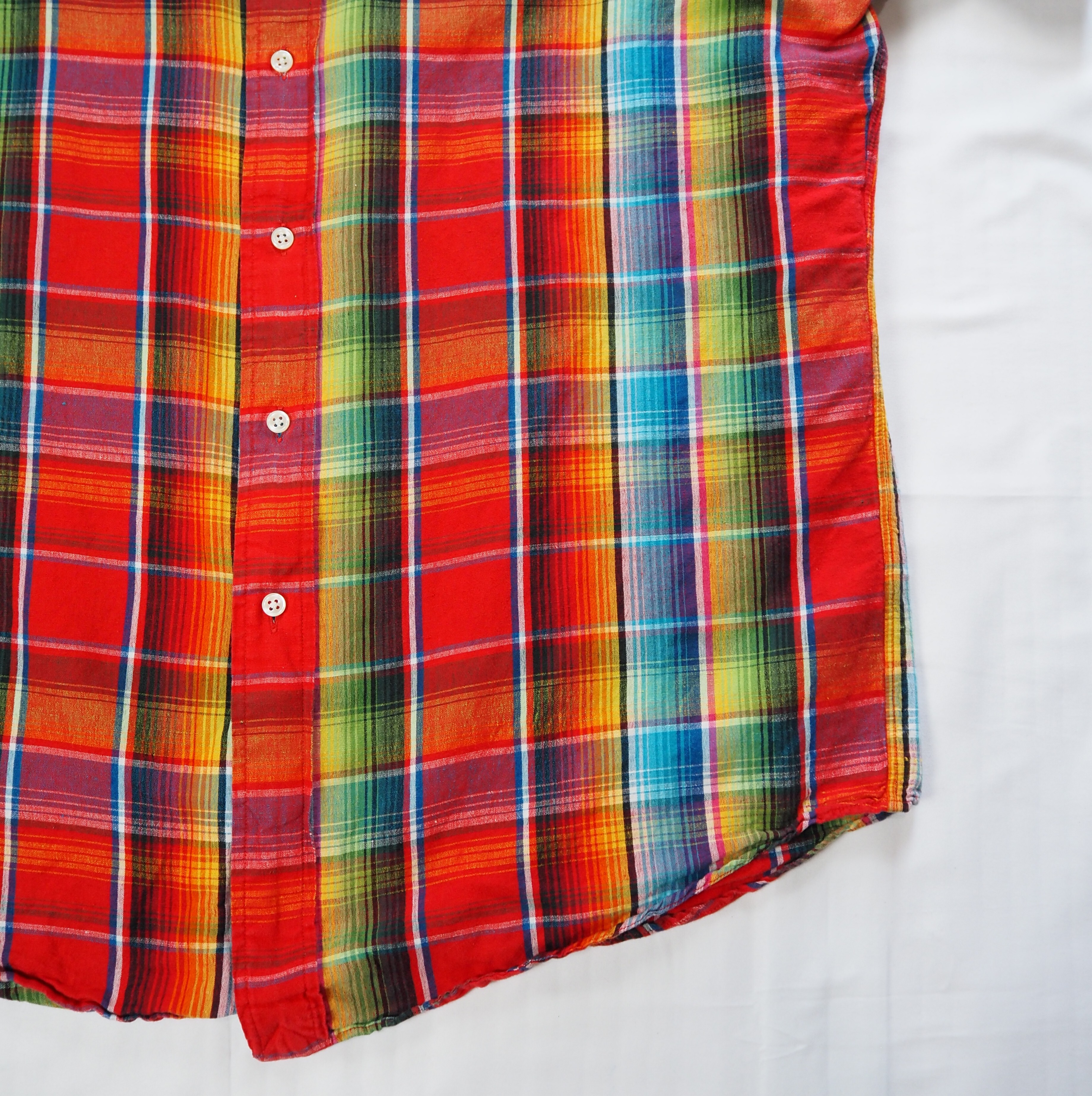 90's Ralph Lauren リネンコットンシャツ 半袖 Lサイズ の画像 11