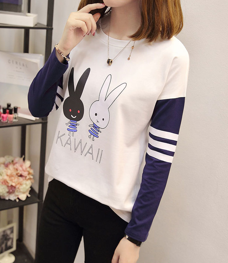 韓国 ウサギ Kawaii ロゴ カットソー トレンド おしゃれ オルチャン S809 34 Bonheur Femme ボヌール ファム