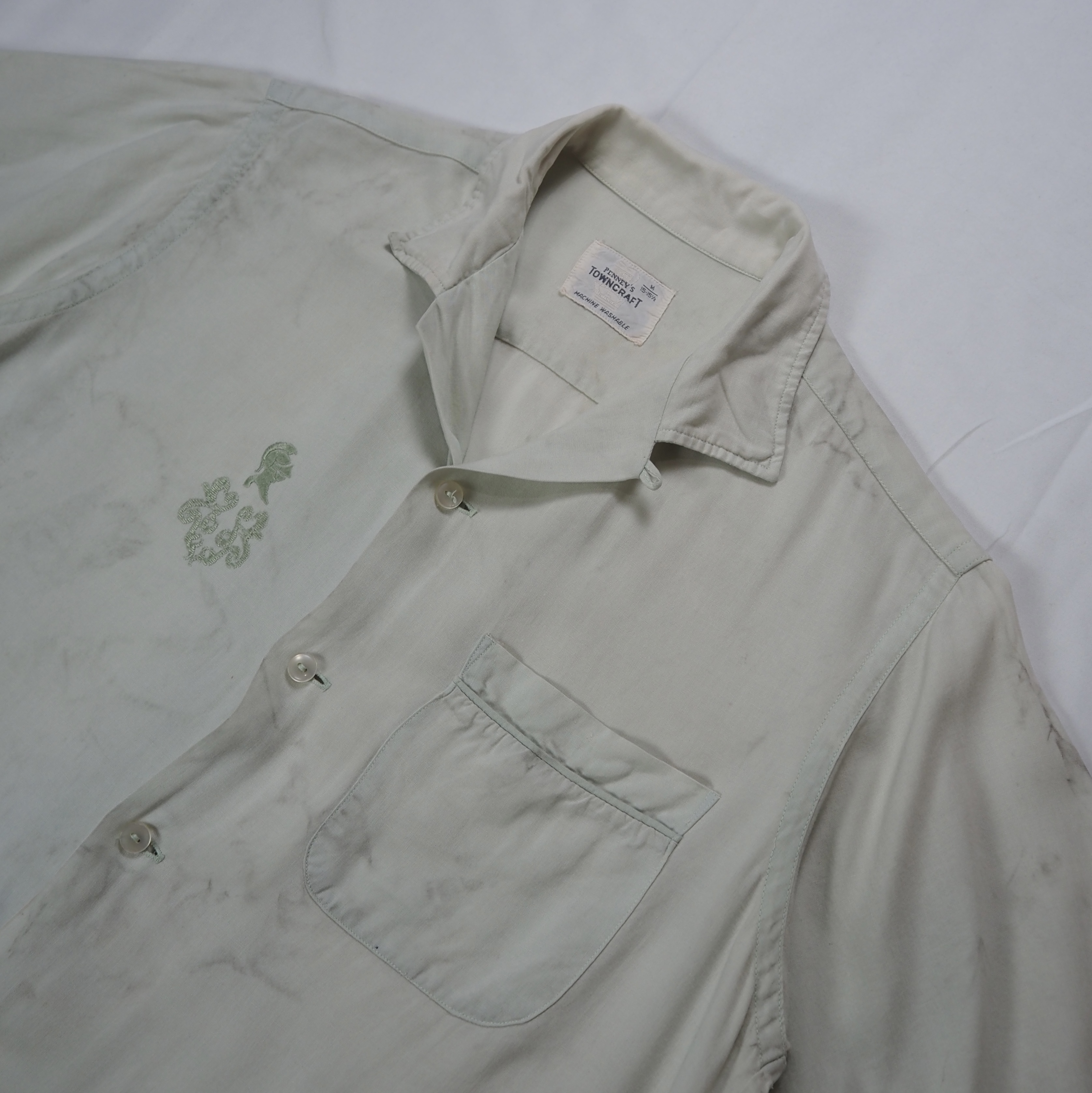 60’s Towncraft 半袖レーヨンシャツ Mサイズ ボロ の画像 2