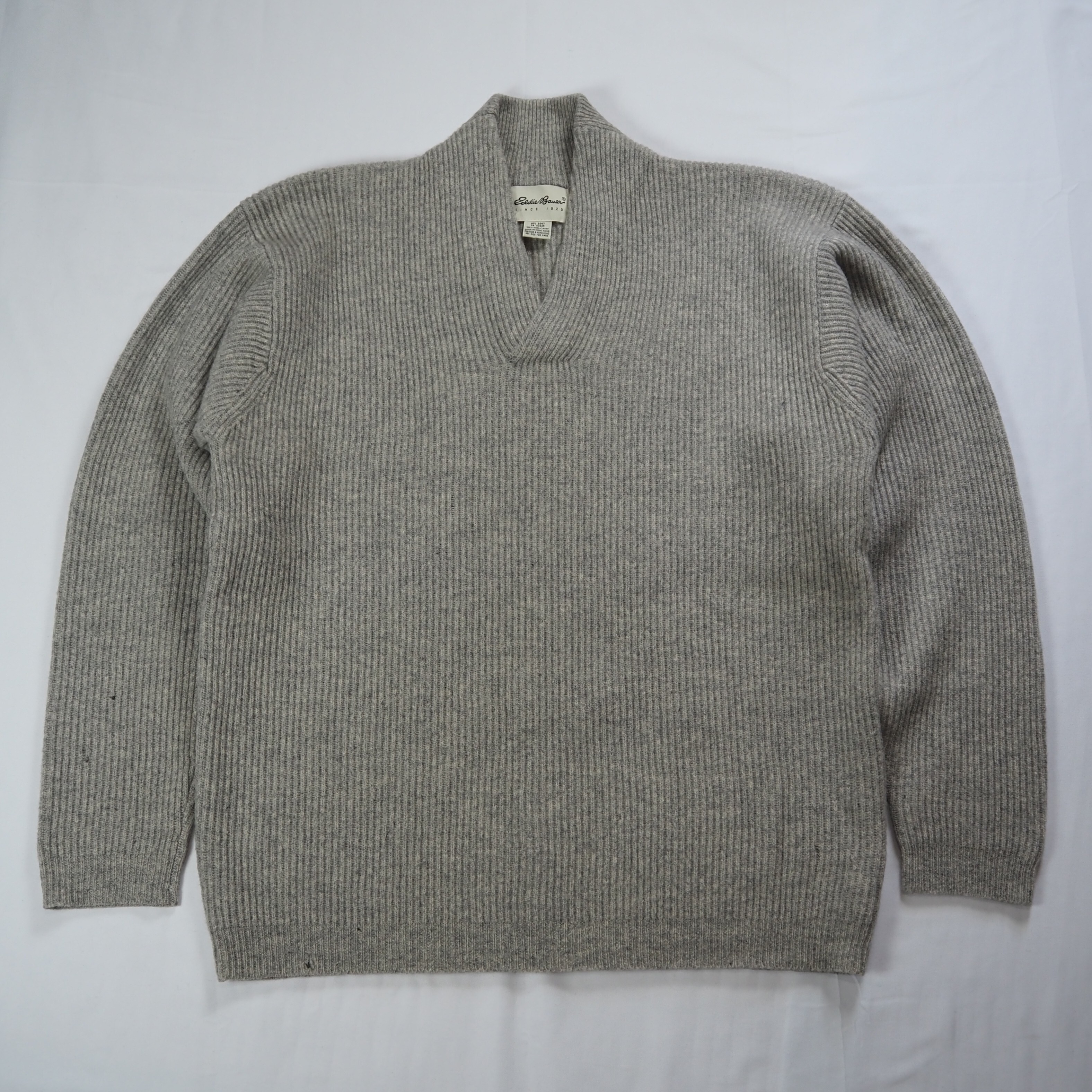 90's Eddie Bauer 白タグ ウールニット グレー Mサイズ