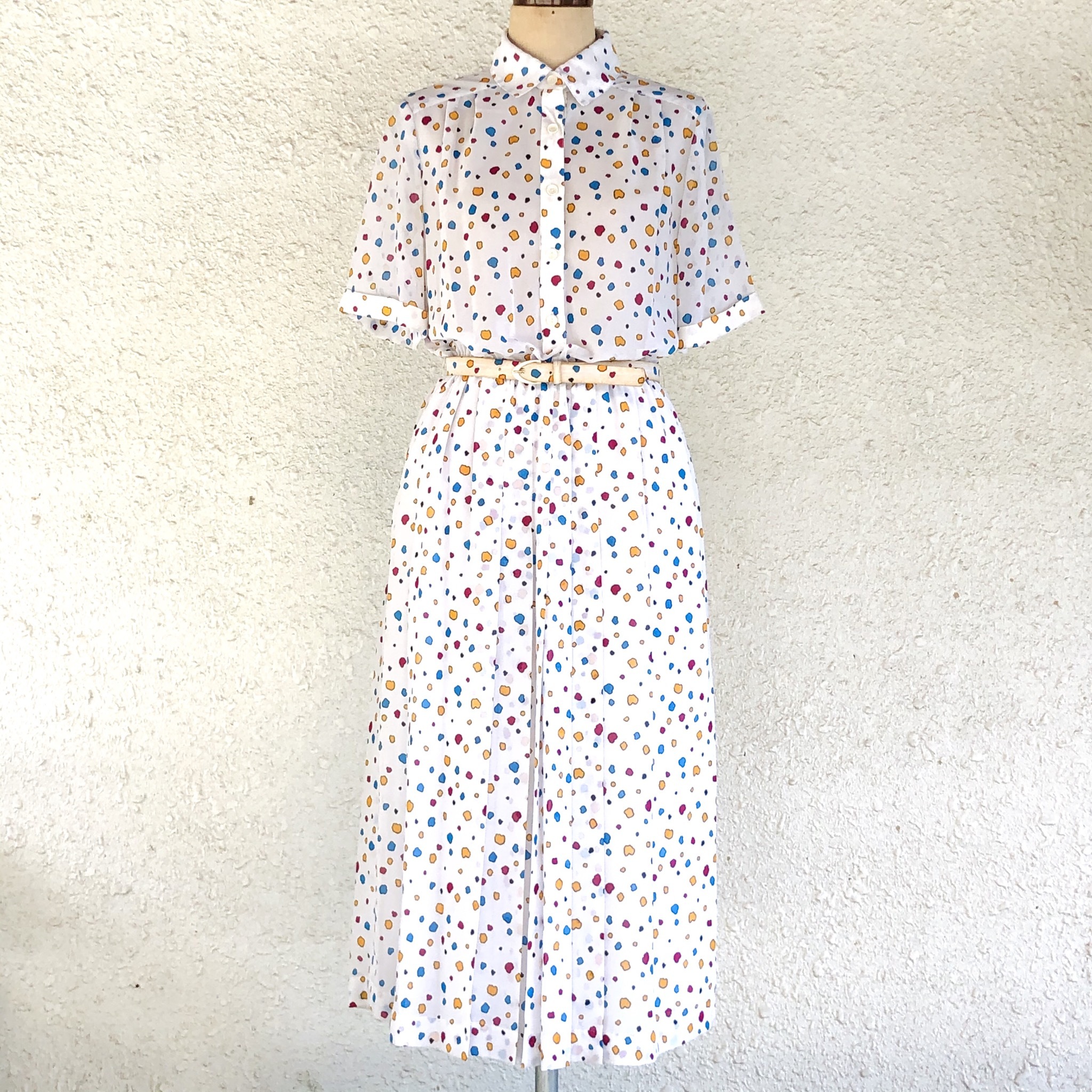 カラフル変形ドット柄ワンピース コルビジェ