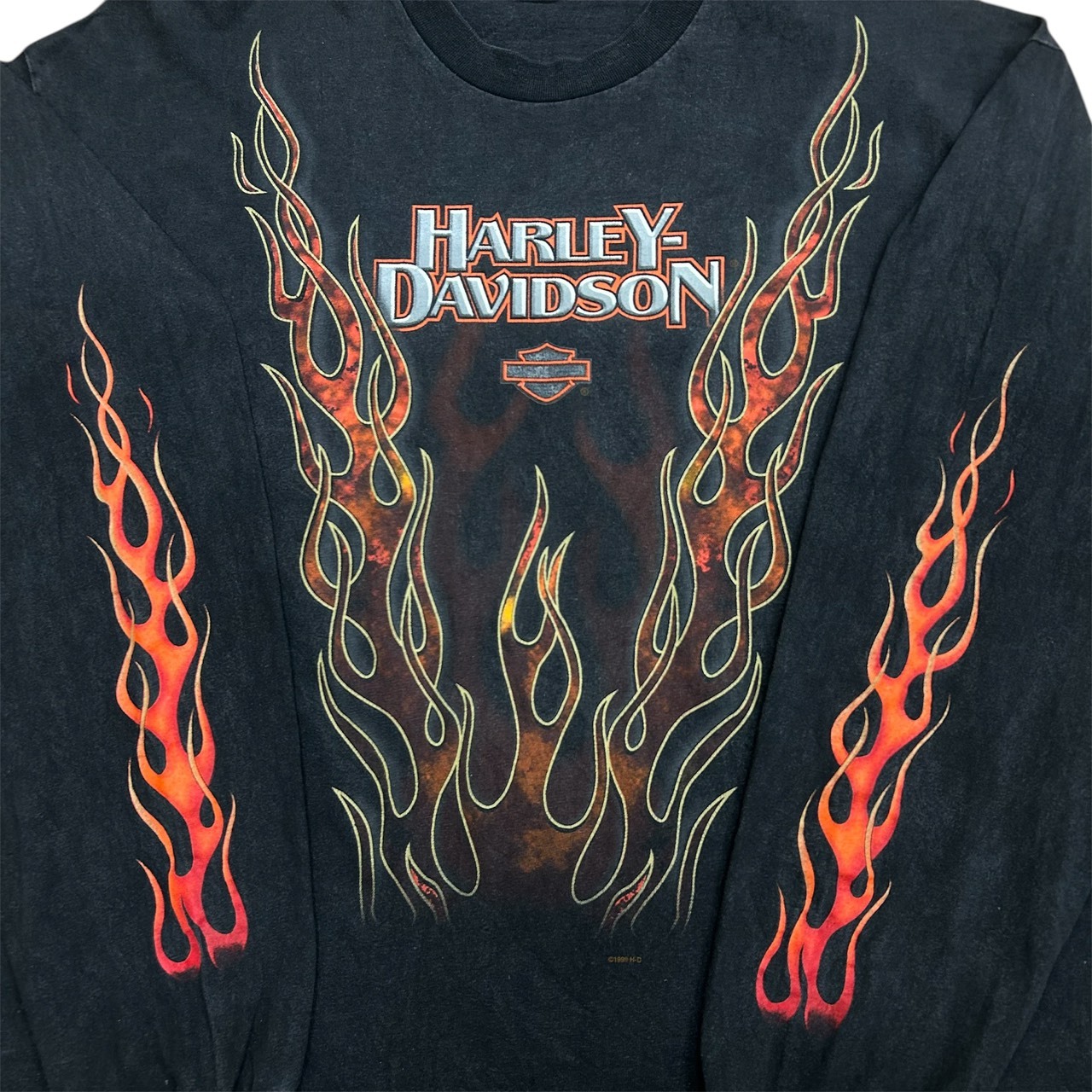 HARLEY-DAVIDSON フレイムプリント ロングスリーブTシャツ ブラック XXL ビッグサイズ の画像 5