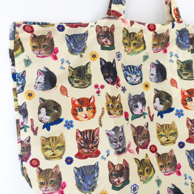 Nathalie Lete Pocketable Eco Bag Cat ナタリーレテ エコバッグ 猫 ネコ Yay Design Household Goods