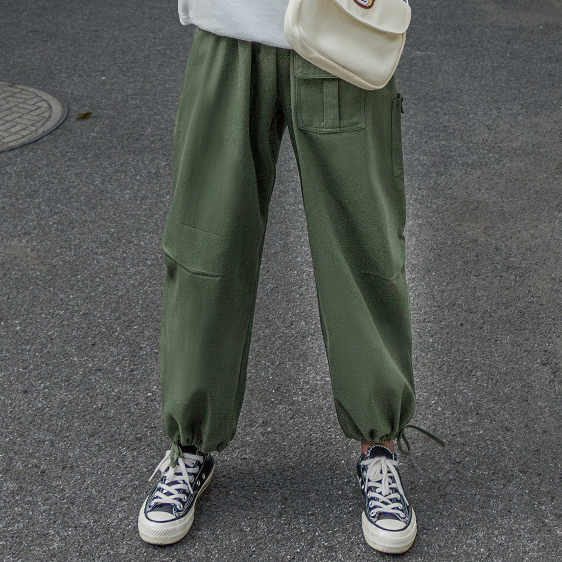 裾絞り カジュアルカーゴパンツ 韓国レディースファッション通販 Keatc ケット シー