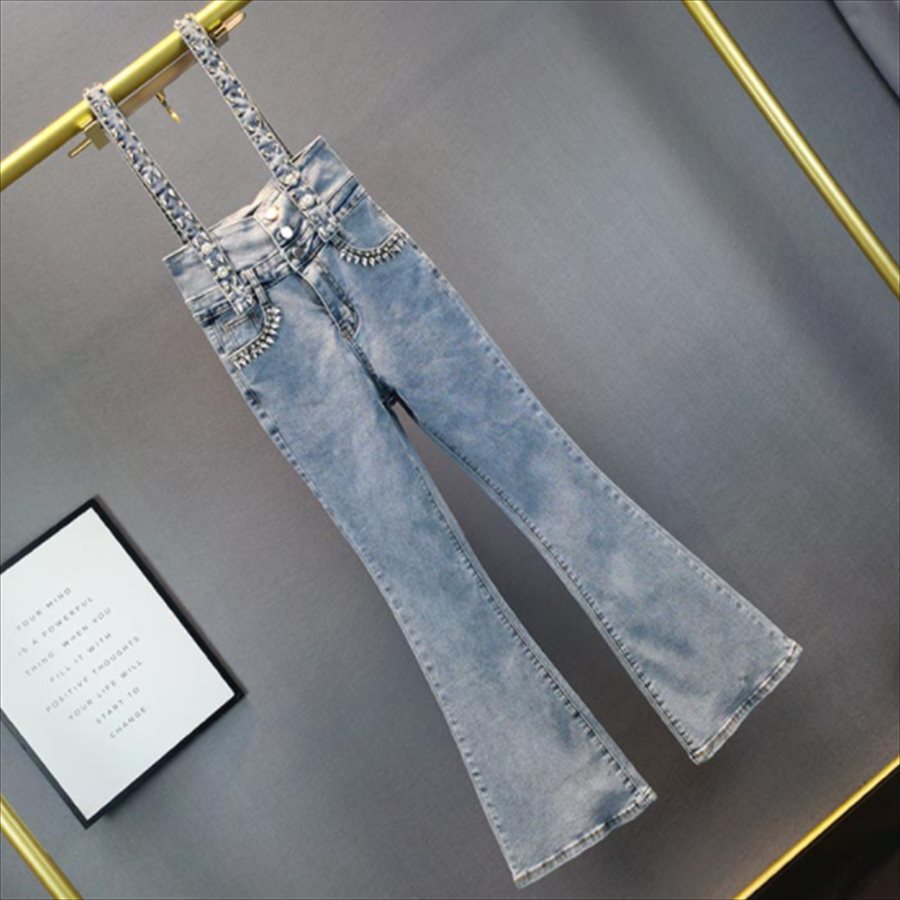 直売販促品 サロペットパンツ デニム ビジュー装飾 キラキラ 大人可愛い エレガント系 きれいめ ショッピングファッション Miracleleaffl Com