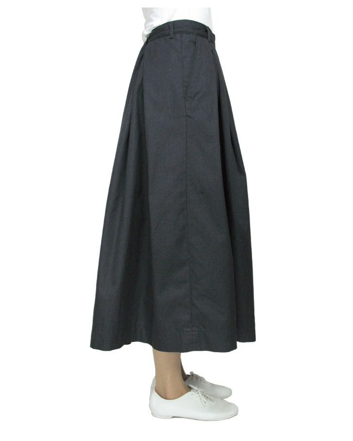 T/C chino long tuck-skirt - 画像5