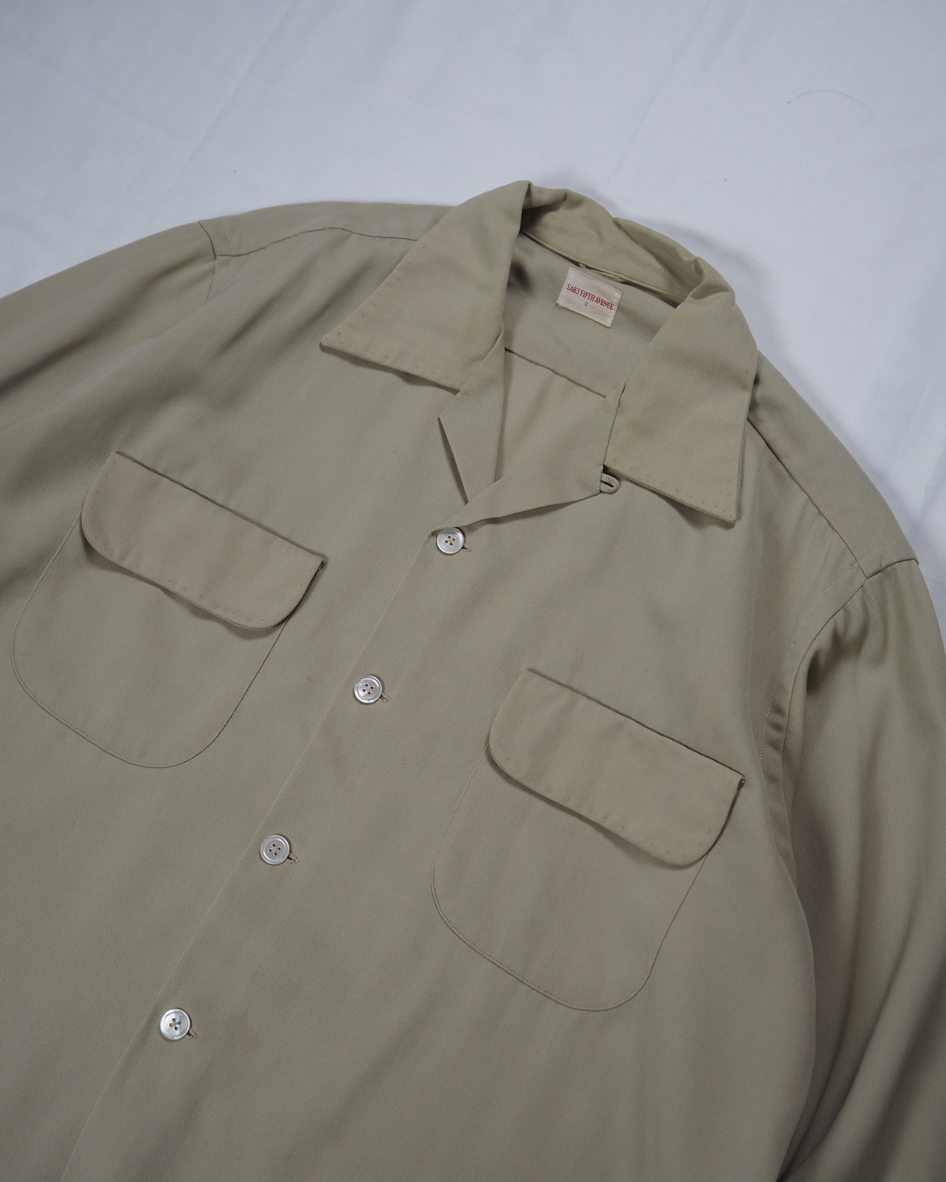 50’s SAKS FIFTH AVENUE ウールシャツ ベージュ の画像 2