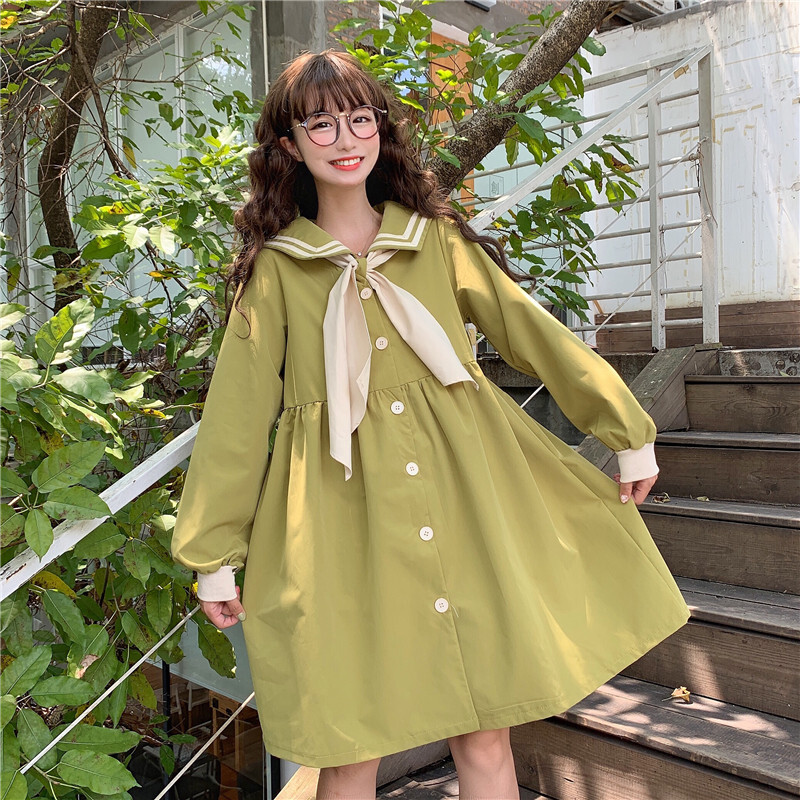 セーラー服風リボンタイワンピース 韓国レディースファッション通販 Keatc ケット シー