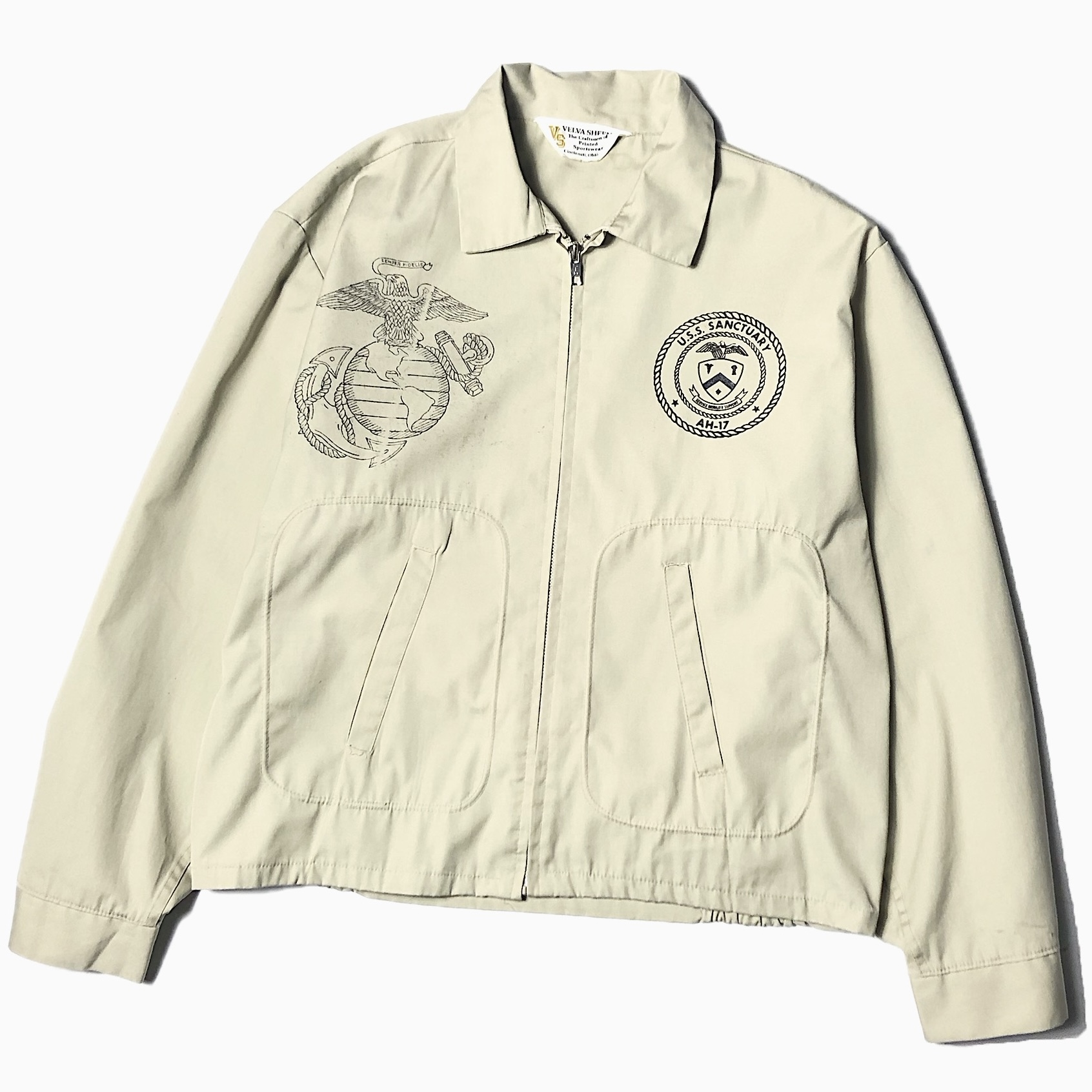 Vintage 60's【VELVA SHEEN】"U.S.S. SANCTUARY AH-17" Drizzler Jacket