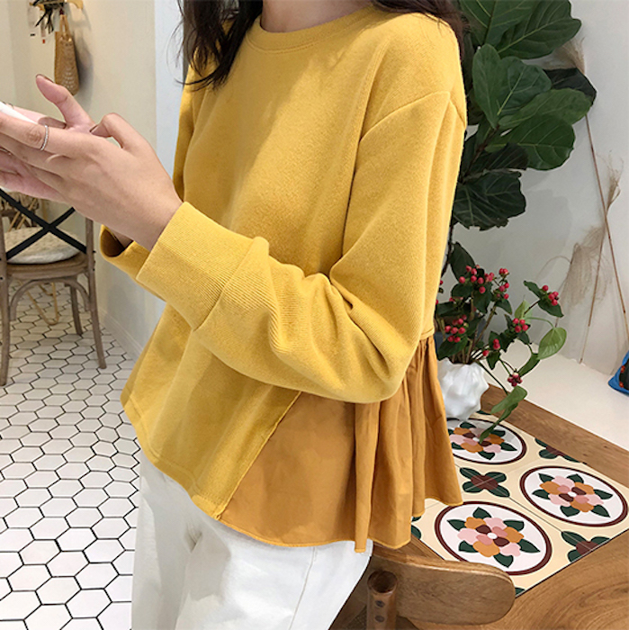 異素材バックフリルトップス B557 Ru Mint