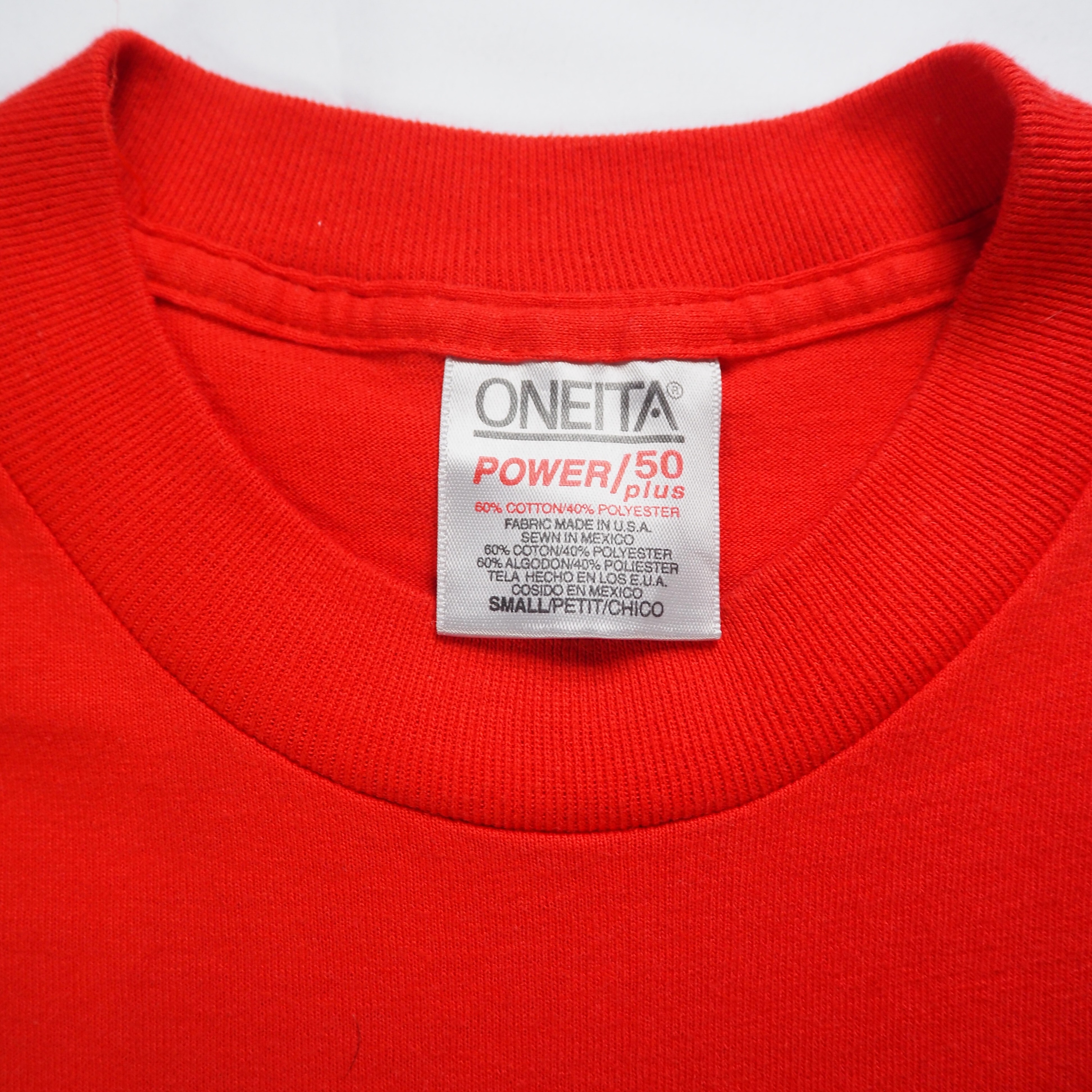 90's ONEITA プリントTシャツ オールドイングリッシュ レッド Sサイズ の画像 7