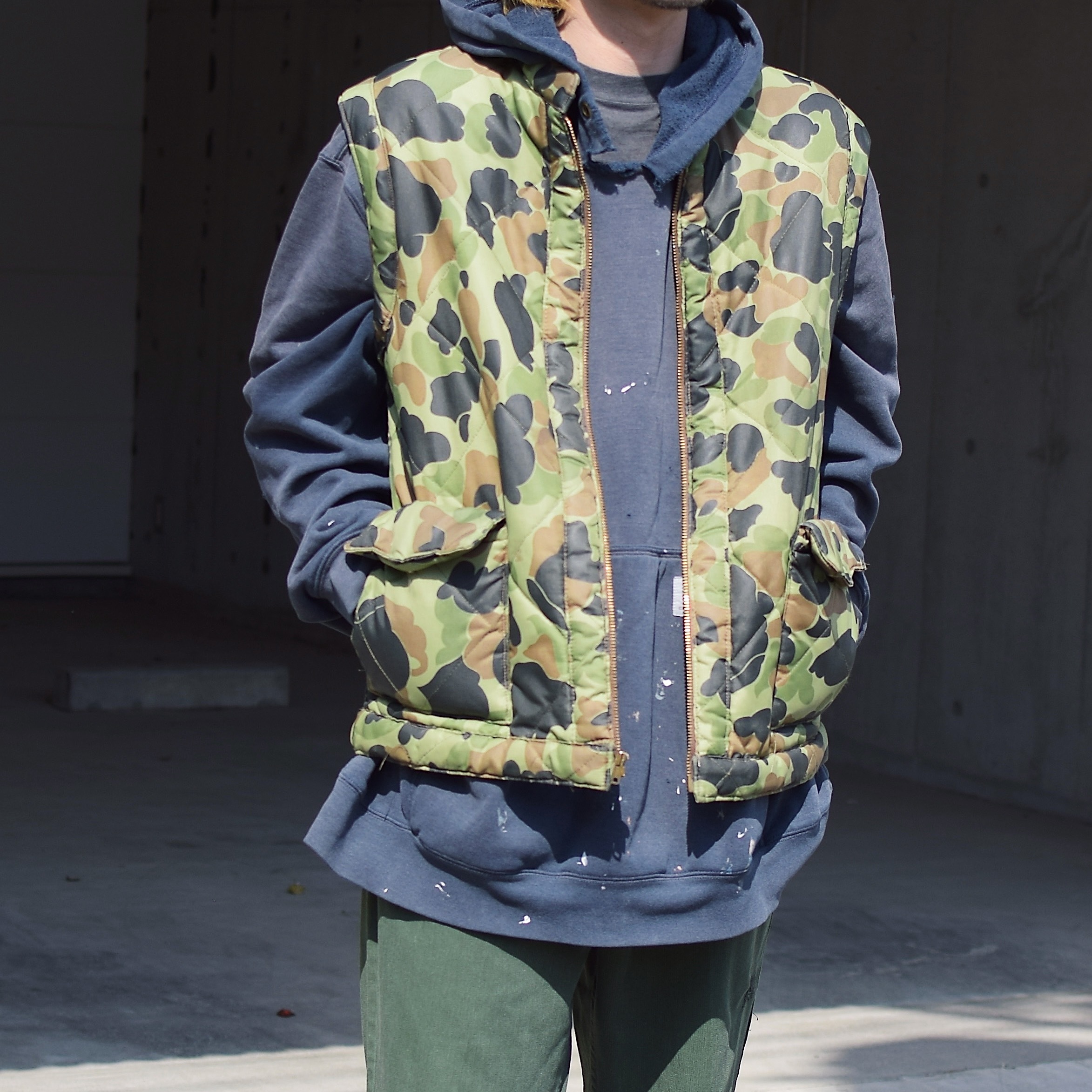 Vintage 60〜70's Frog Skin Camo Down Vest の画像 3