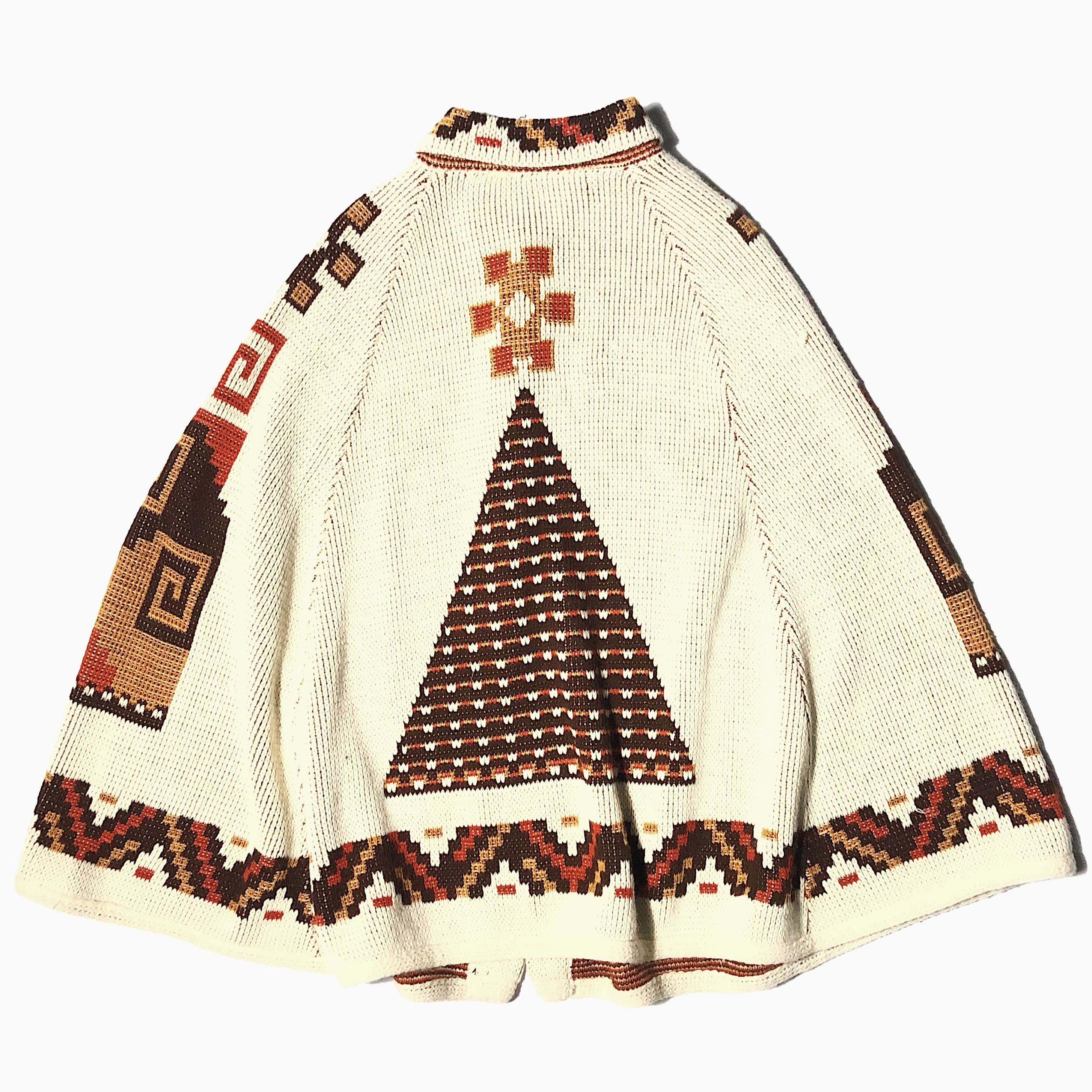Vintage 70's【JCPenney】Ethnic Knit Cape の画像 2