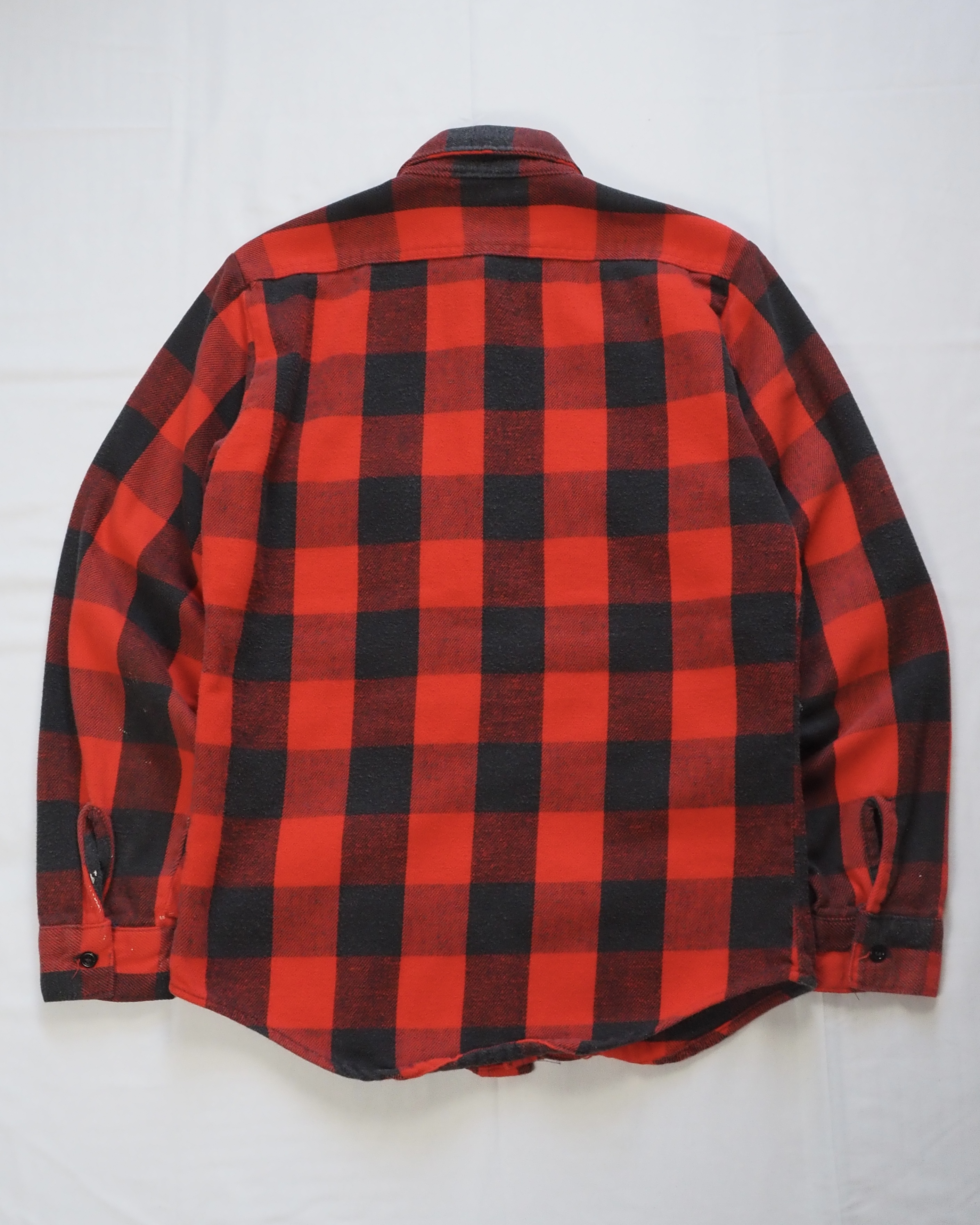 80’s Fivebrother ヘヴィフランネル ブロックチェック レッド×ブラック Sサイズ の画像 12