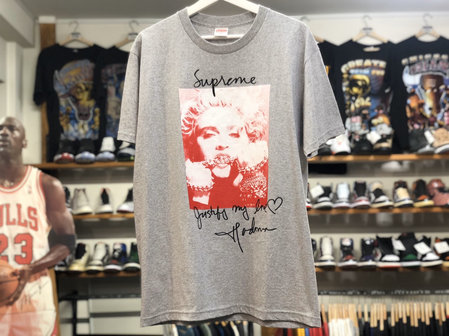 supreme madonna tee grey