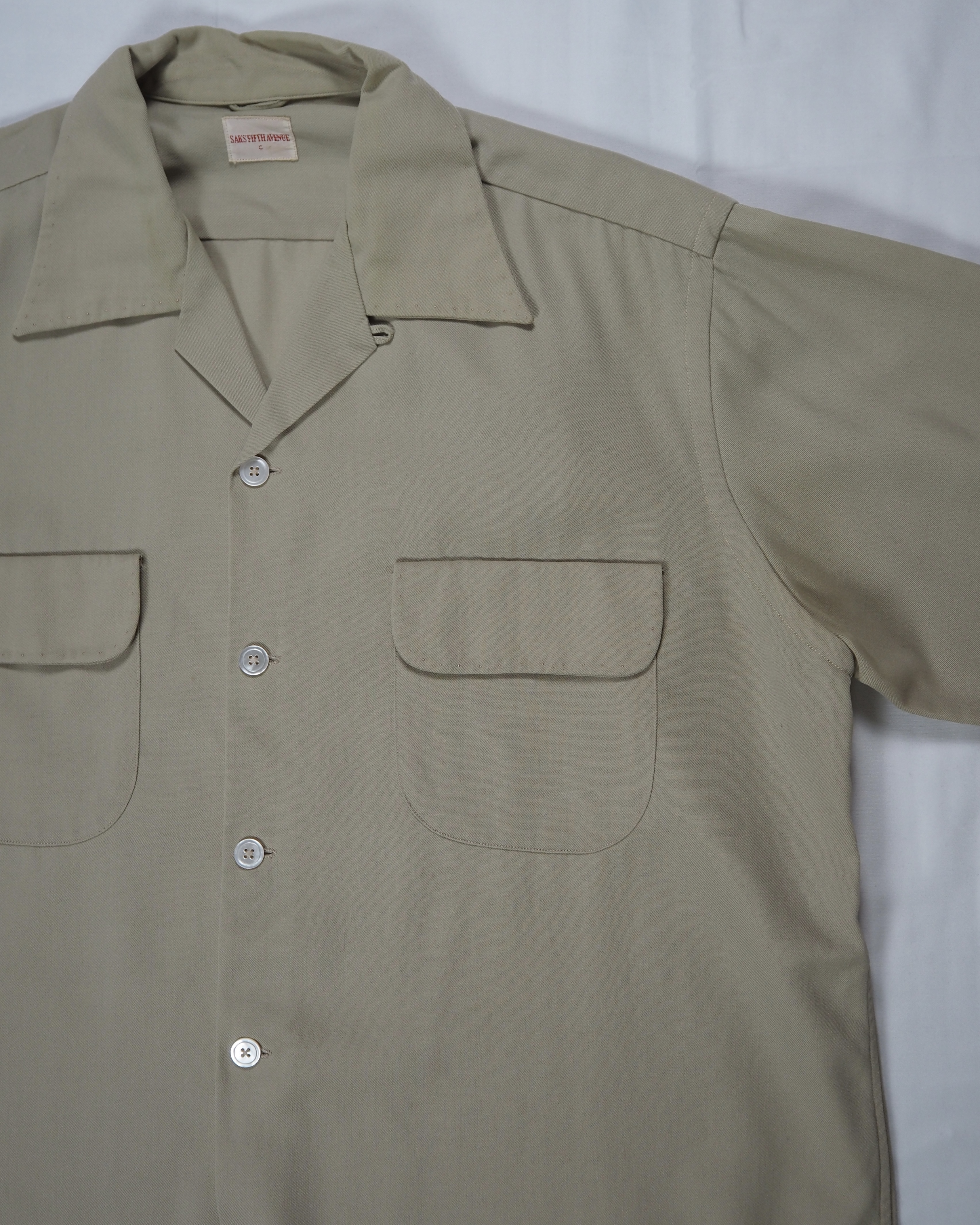 50’s SAKS FIFTH AVENUE ウールシャツ ベージュ の画像 10