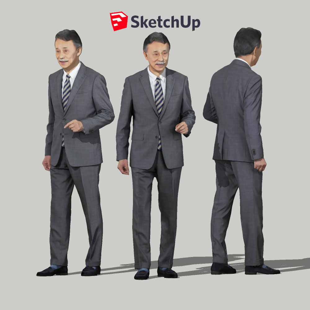 SketchUp素材 3D人物モデル ( Posed ) 045_Ken - 画像1