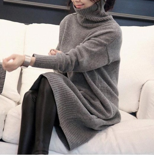 Ao ニット チュニックワンピース レディース ハイネック きれいめ 長袖 Planfresco