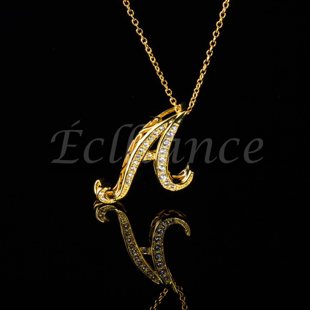 18k Gold Luxury Alphabet Initial Necklace Eclliance エクリアンス 18k Gold Luxury Alphabet Initial Necklace Eclliance エクリアンス
