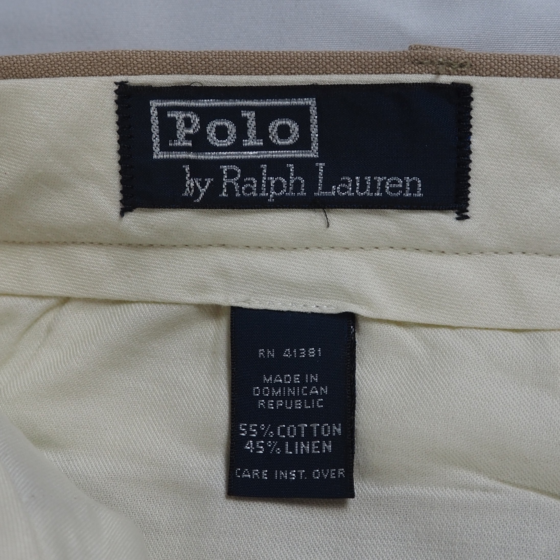 90's Ralph Lauren リネンパンツ ベージュ 36×30 の画像 4