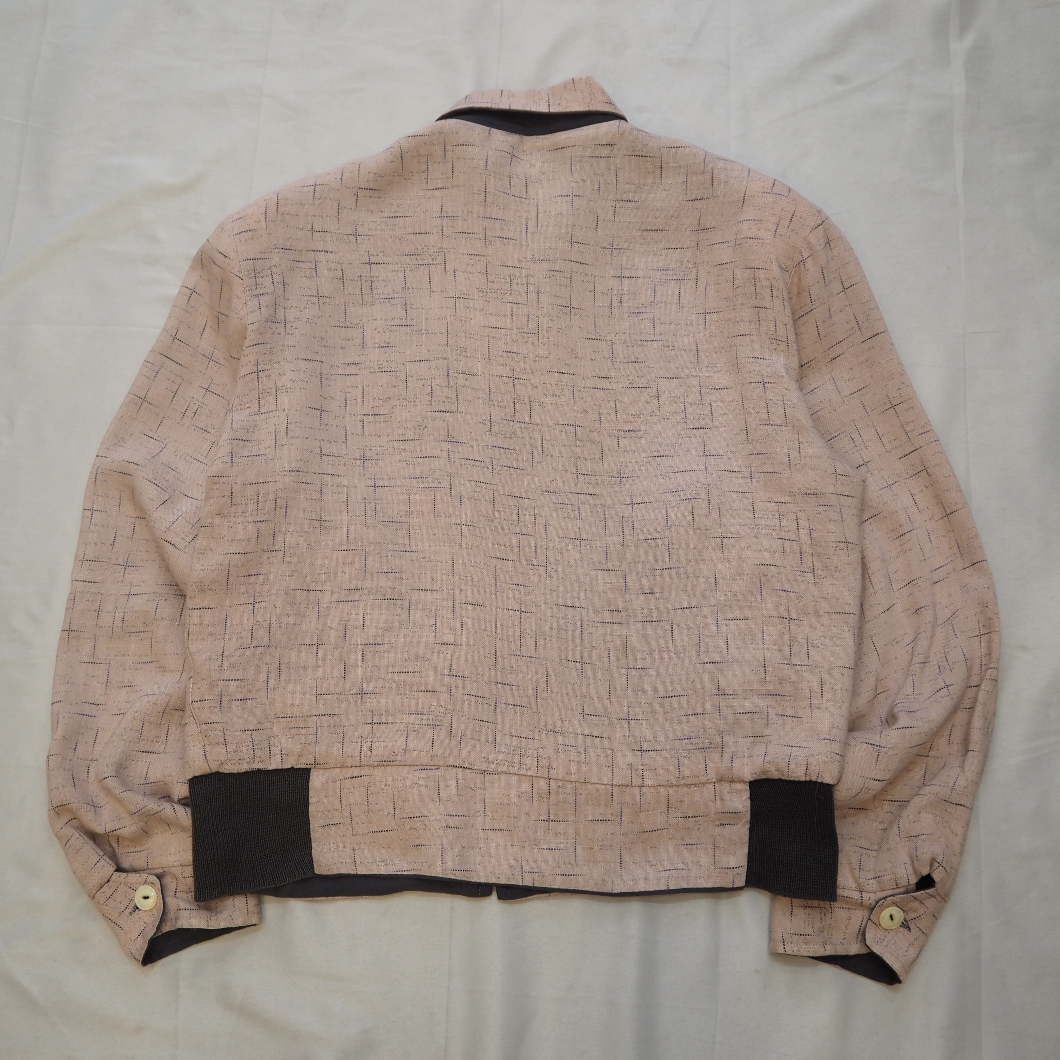 50’s Rayon Gab Jacket Pink & Gray の画像 9