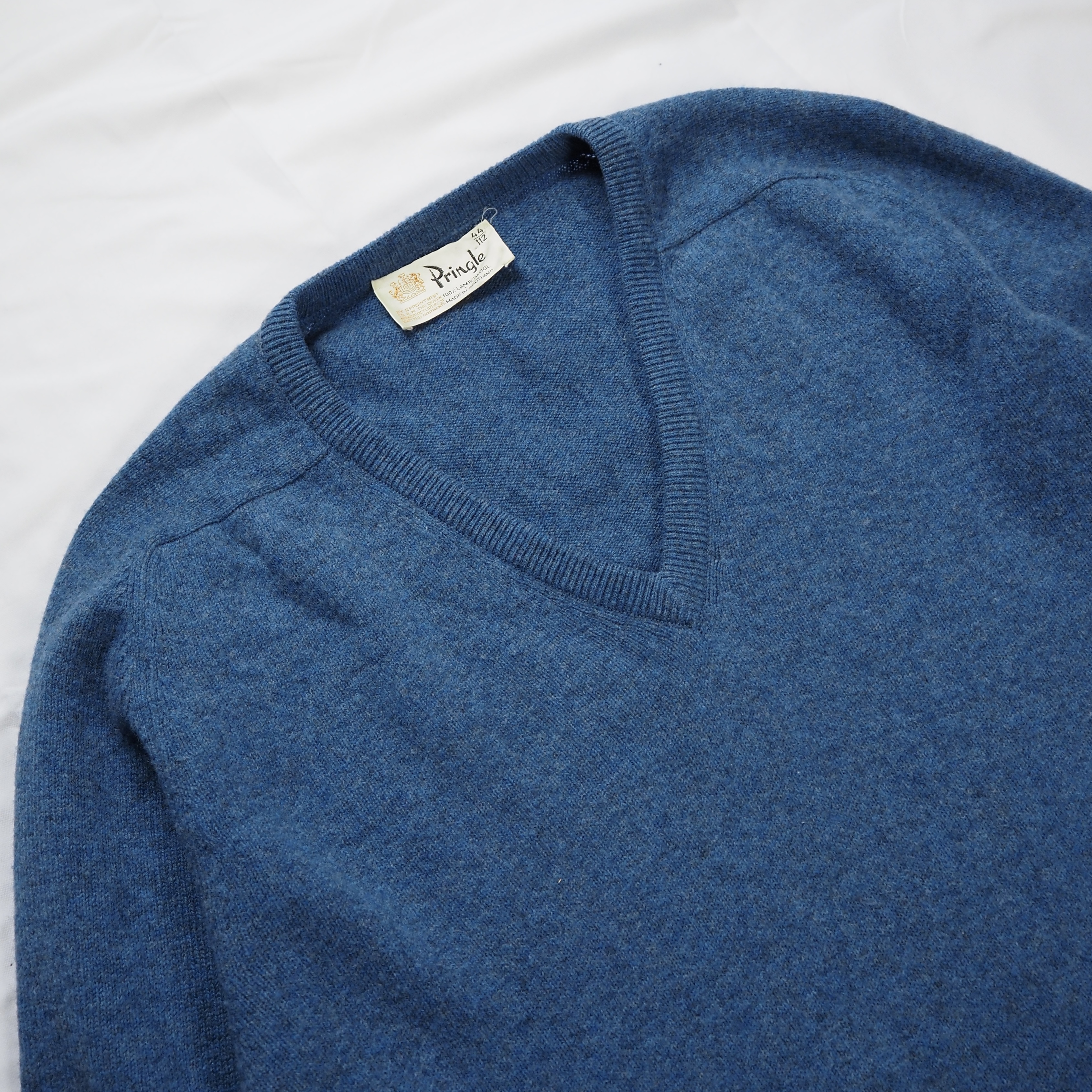 90’s Pringle Lams Wool ニット ブルー の画像 2