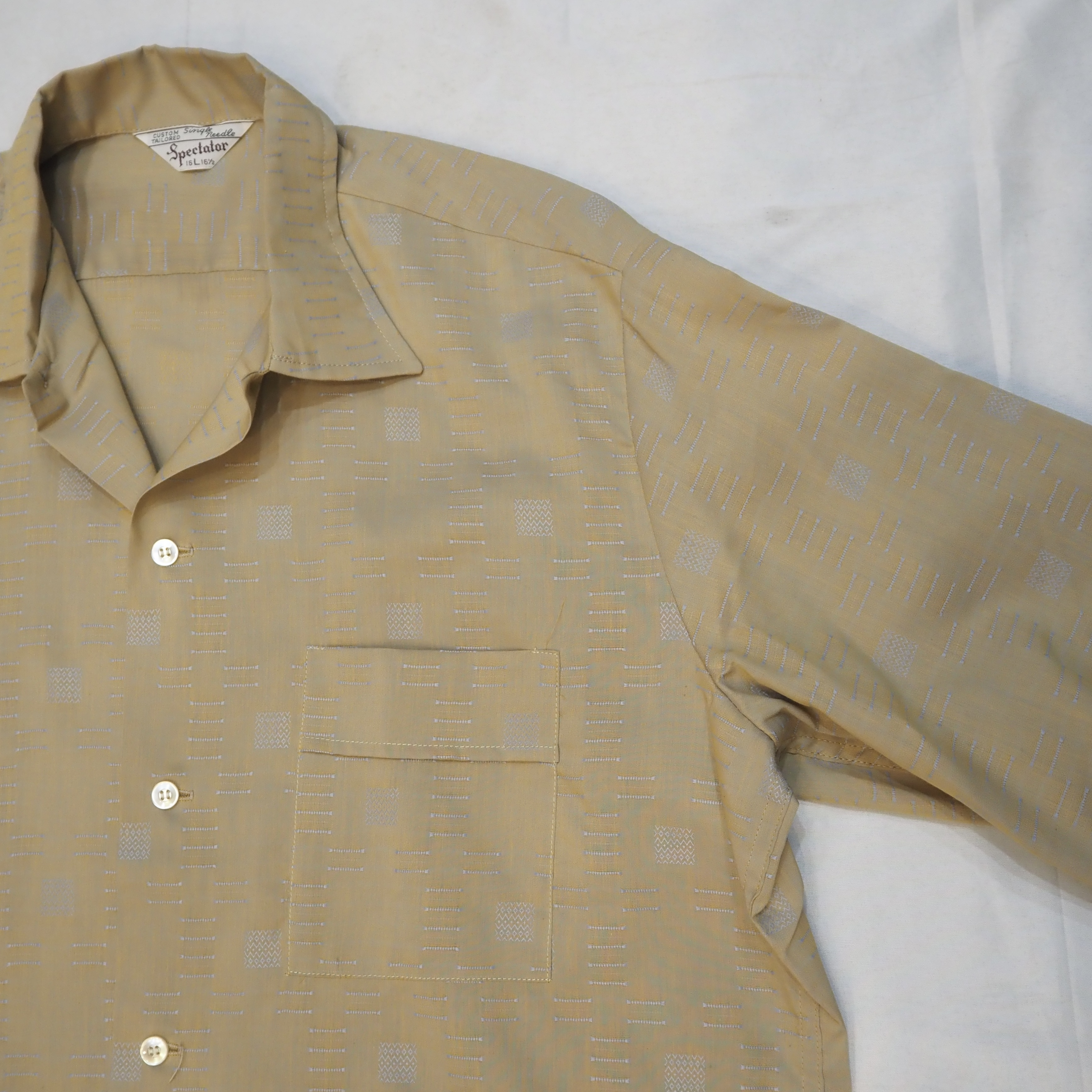 50’s Cotton Button Up Shirt Size L の画像 4