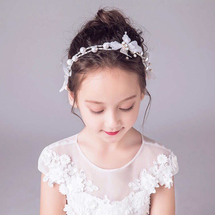 子どもカチューシャ フラワーティアラ ヘアバンド 子供用 フォーマル 髪飾り ヘアアクセサリー キッズ 結婚式 ウェディング 発表会 入園式 卒園式 Dresszone