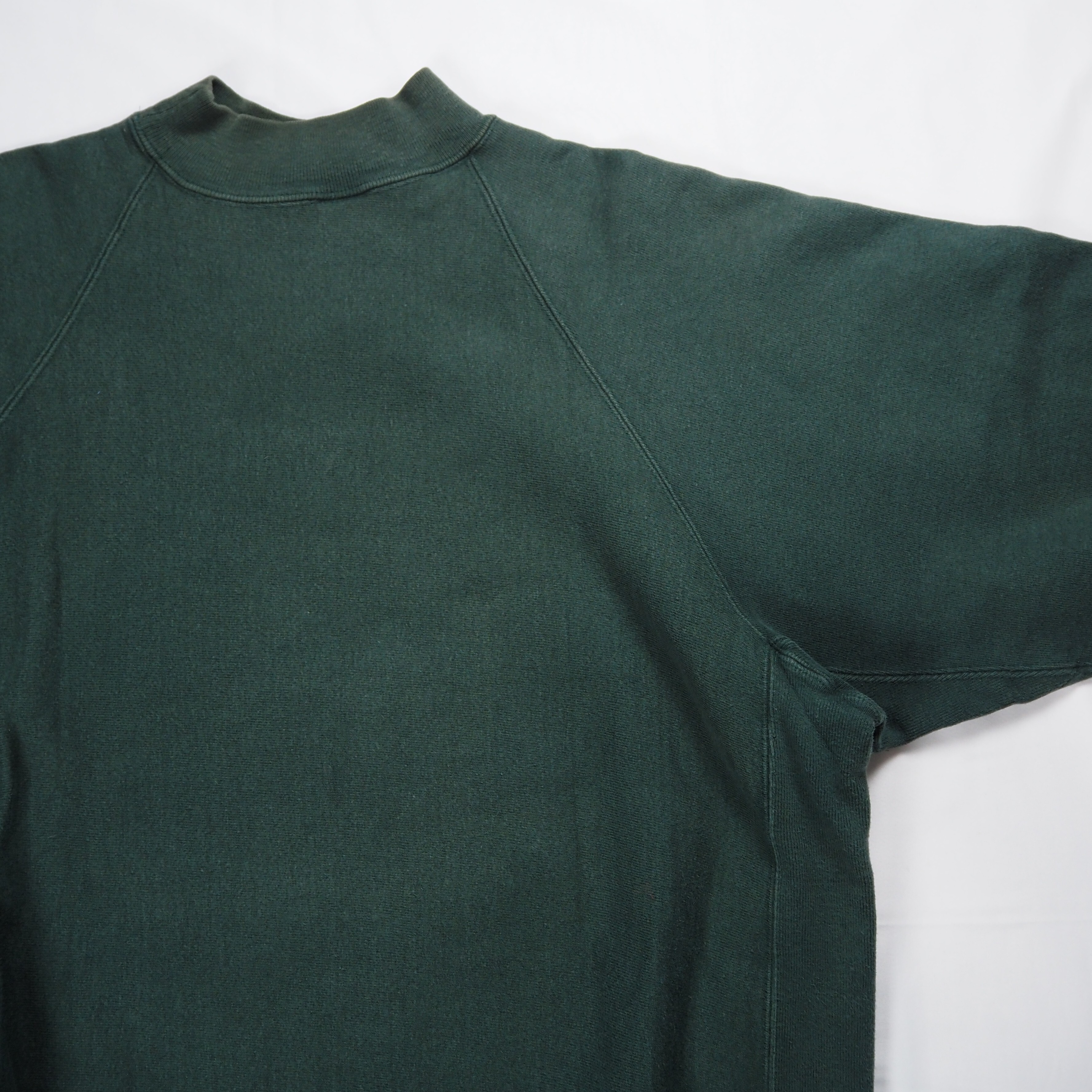 【9/23 20:00入荷】90's Champion リバースウィーブ モックネック XL グリーン の画像 12