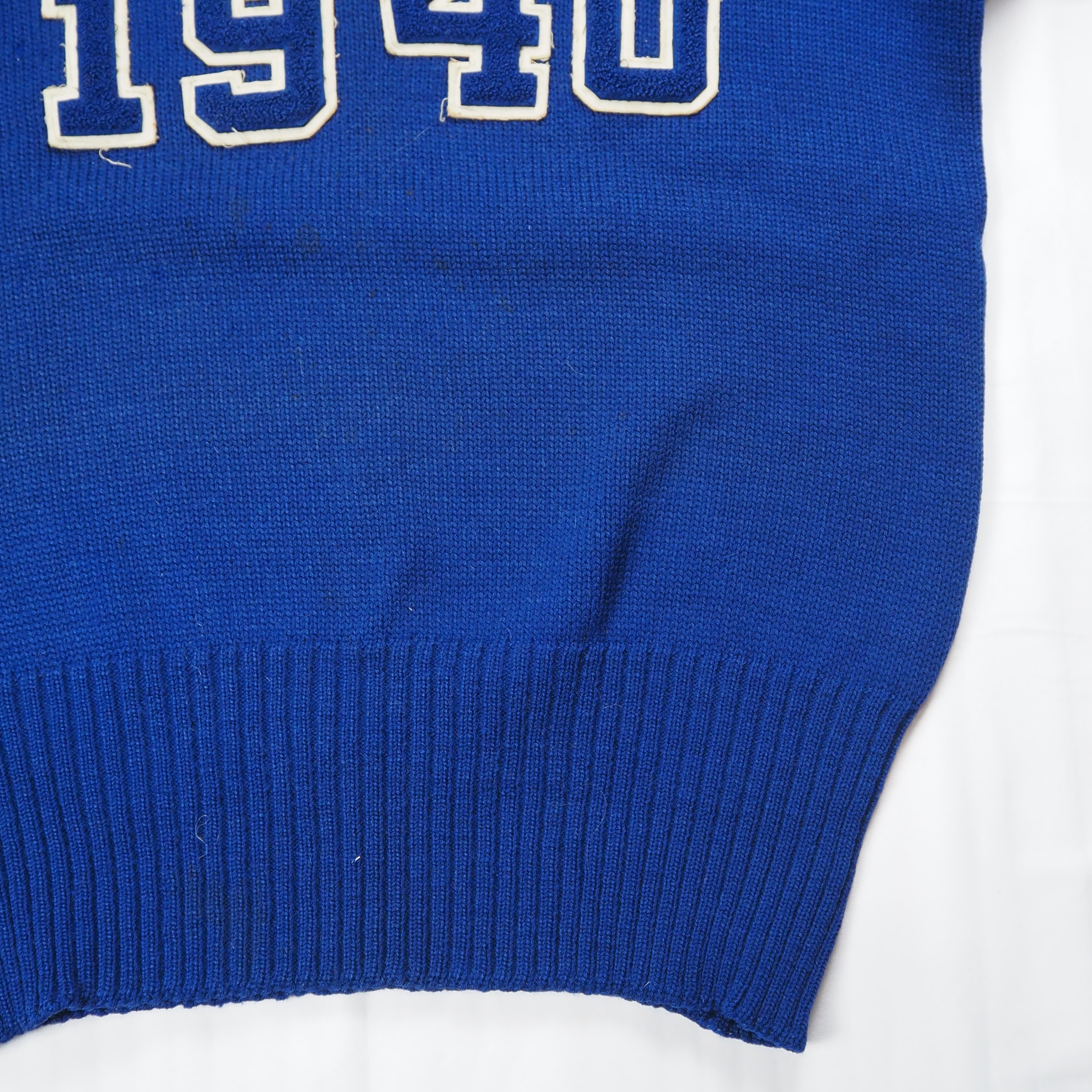 【9/23 20:00入荷】40's ウールニット ブルー×ホワイト の画像 9