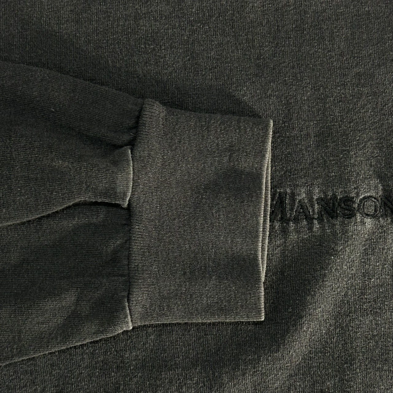 Marilyn Manson Embroidered Logo L/S T-Shirt Black L の画像 6