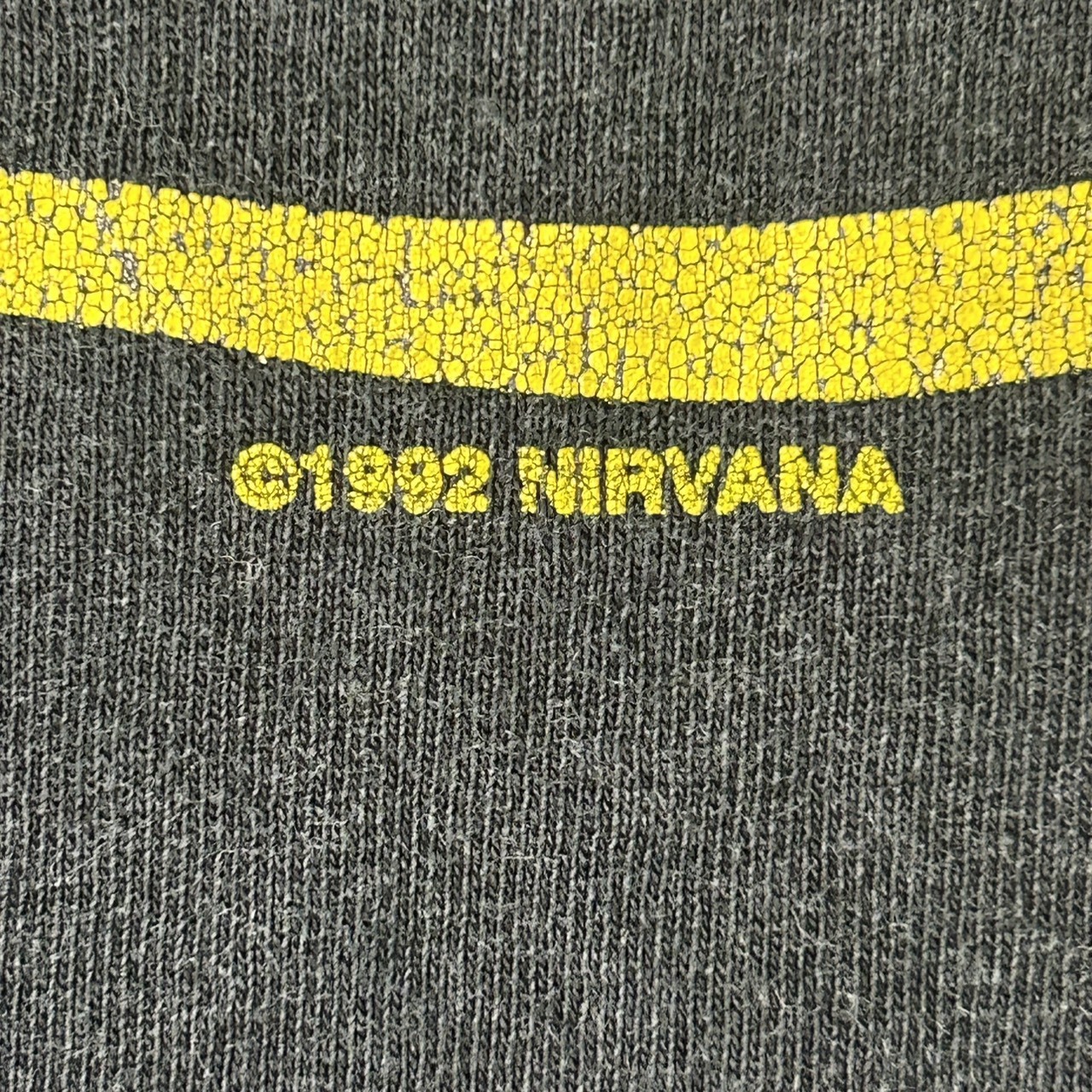 Nirvana スマイルロゴ Tシャツ 1992 Copyright グランジ フェード ブラック Fits XL の画像 6