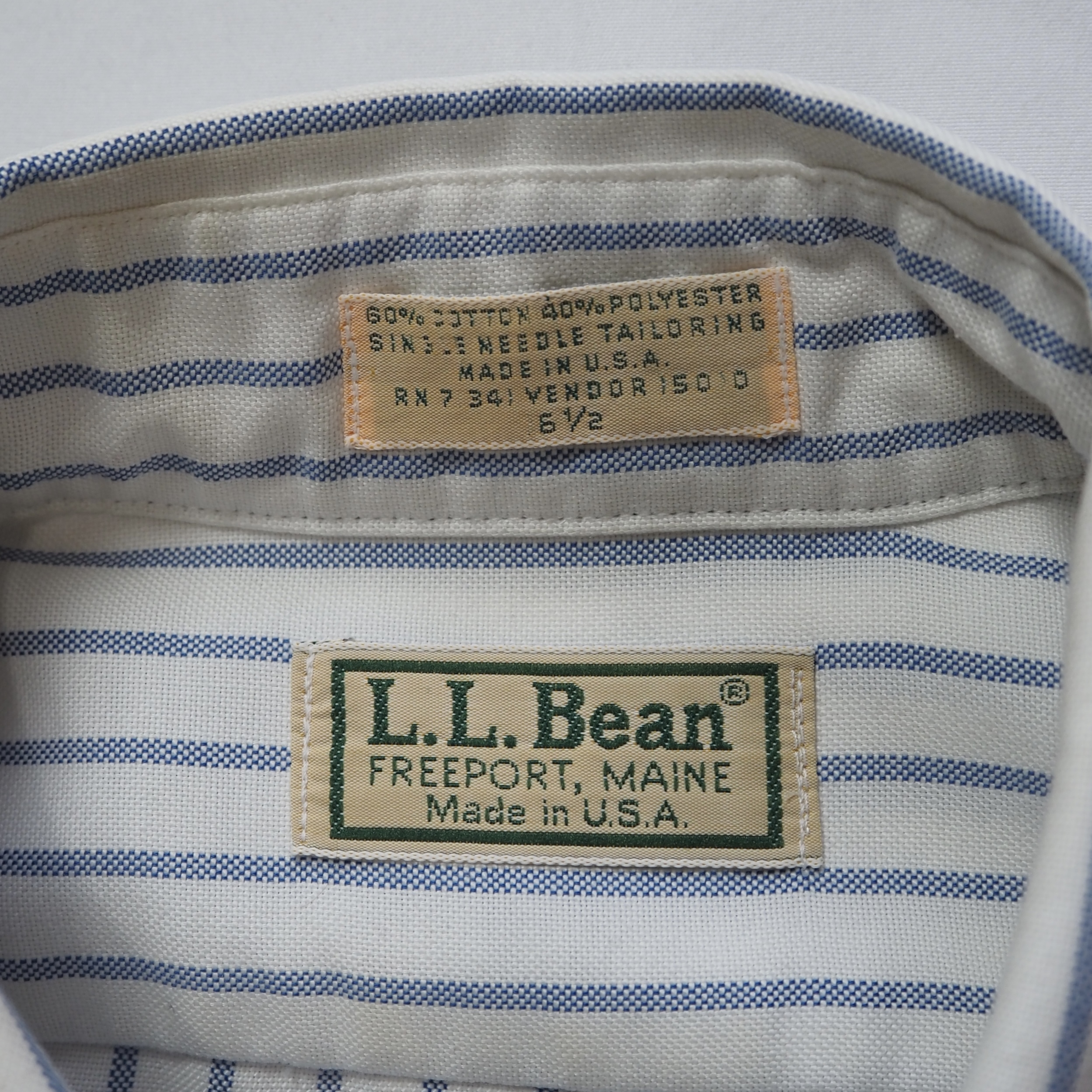 90’s L.L. Bean コットンシャツ ストライプ アメリカ製 の画像 5