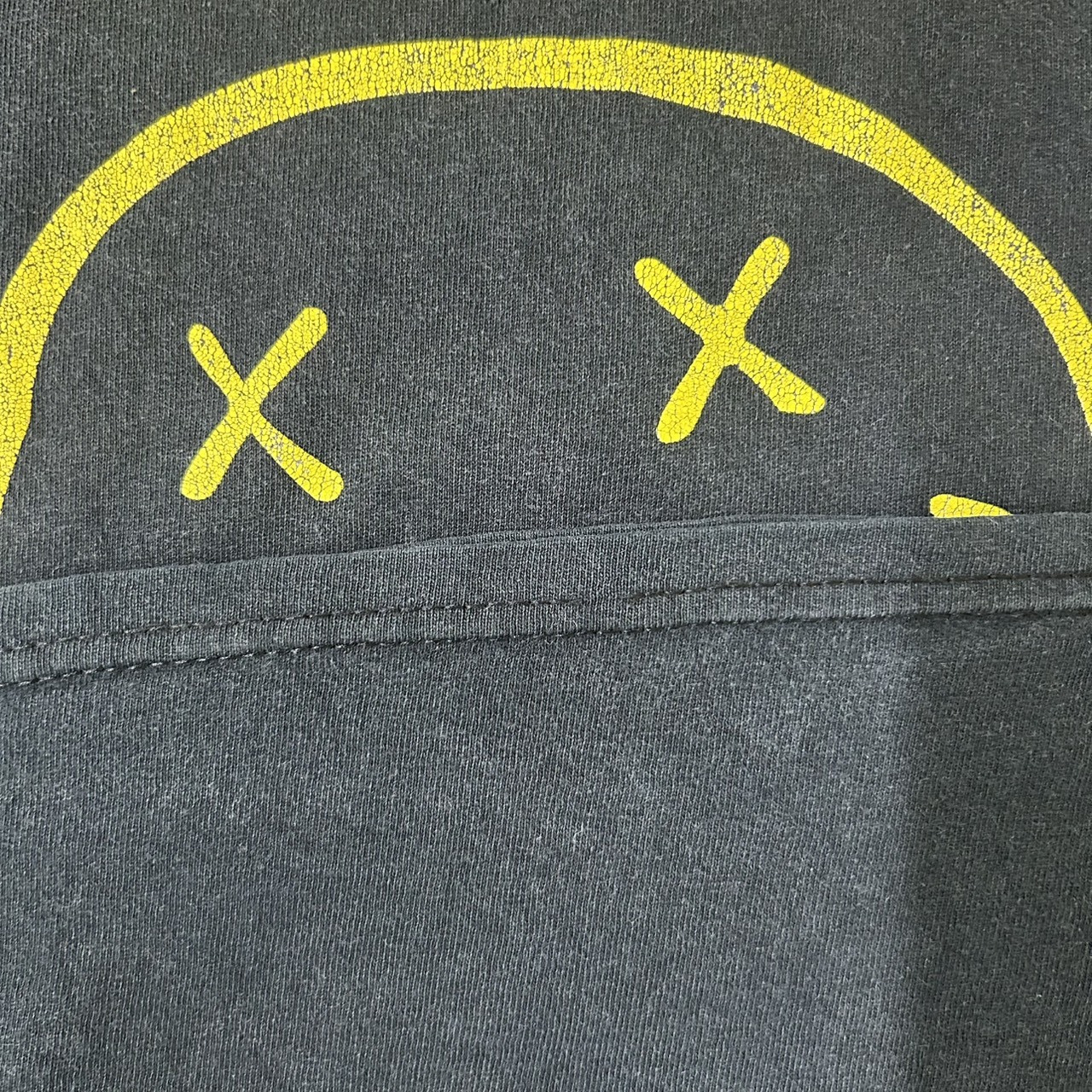 Nirvana スマイルロゴ Tシャツ 1992 Copyright グランジ フェード ブラック Fits XL の画像 9