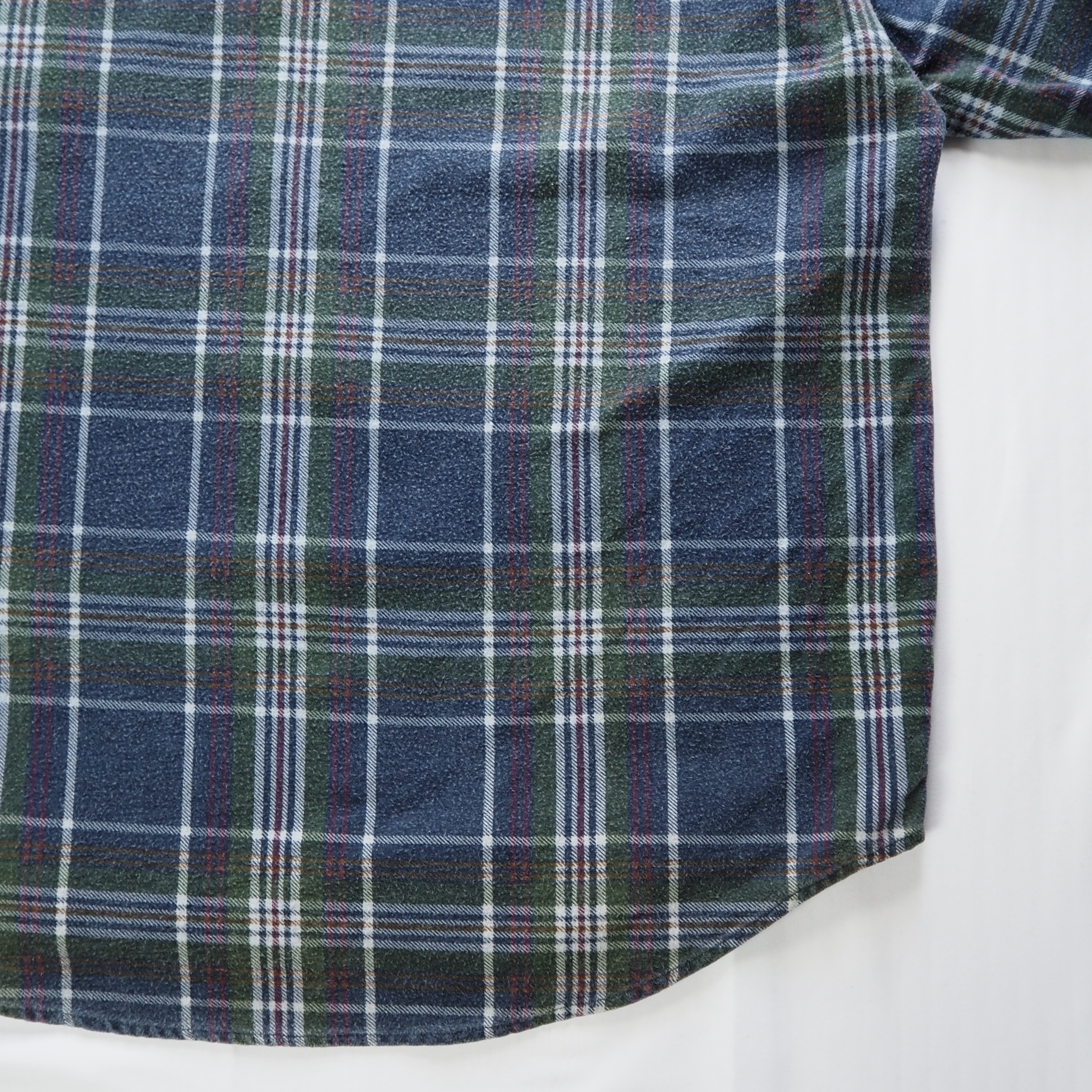 00’s Anchor Blue フランネルボタンフーディ XL の画像 18