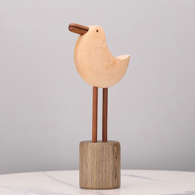 ハンドメイド 木製 かわいい 癒し カモメ 鳥 置物 インテリア 木製 工芸品 オフィス テレワーク 装飾 S Wavethestone
