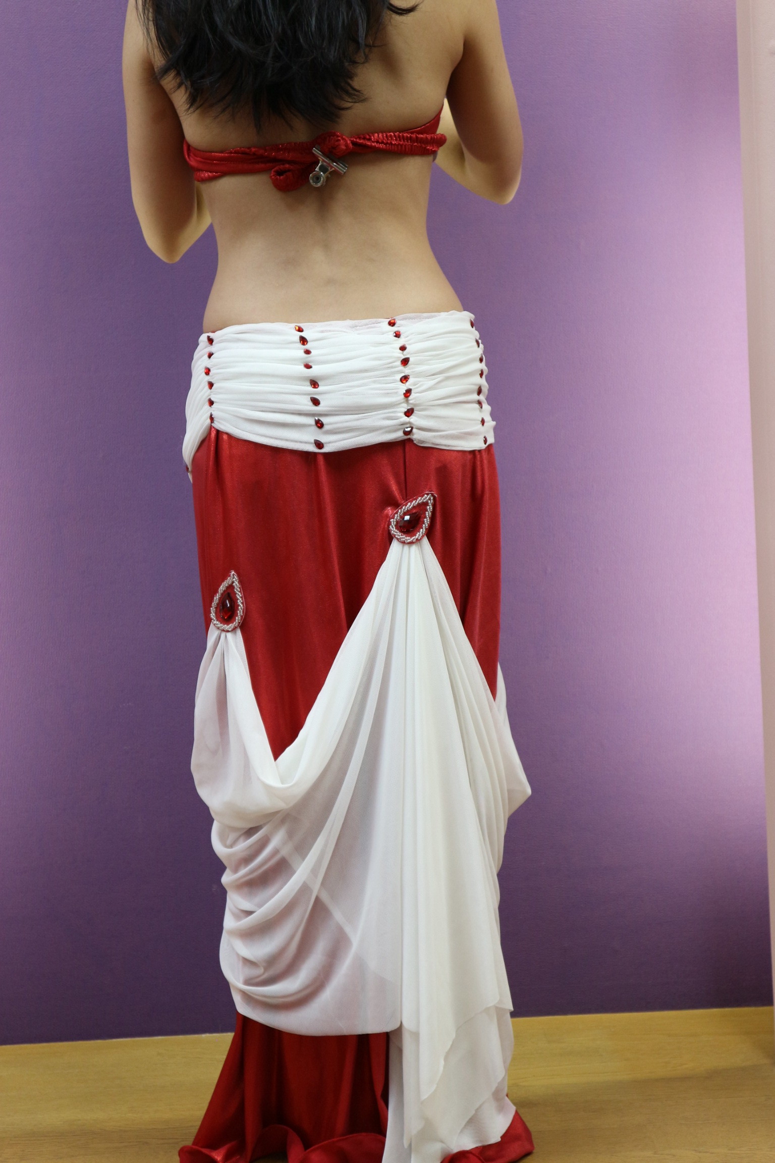 エジプト製ベリーダンス衣装 赤&白 | shamirajapan