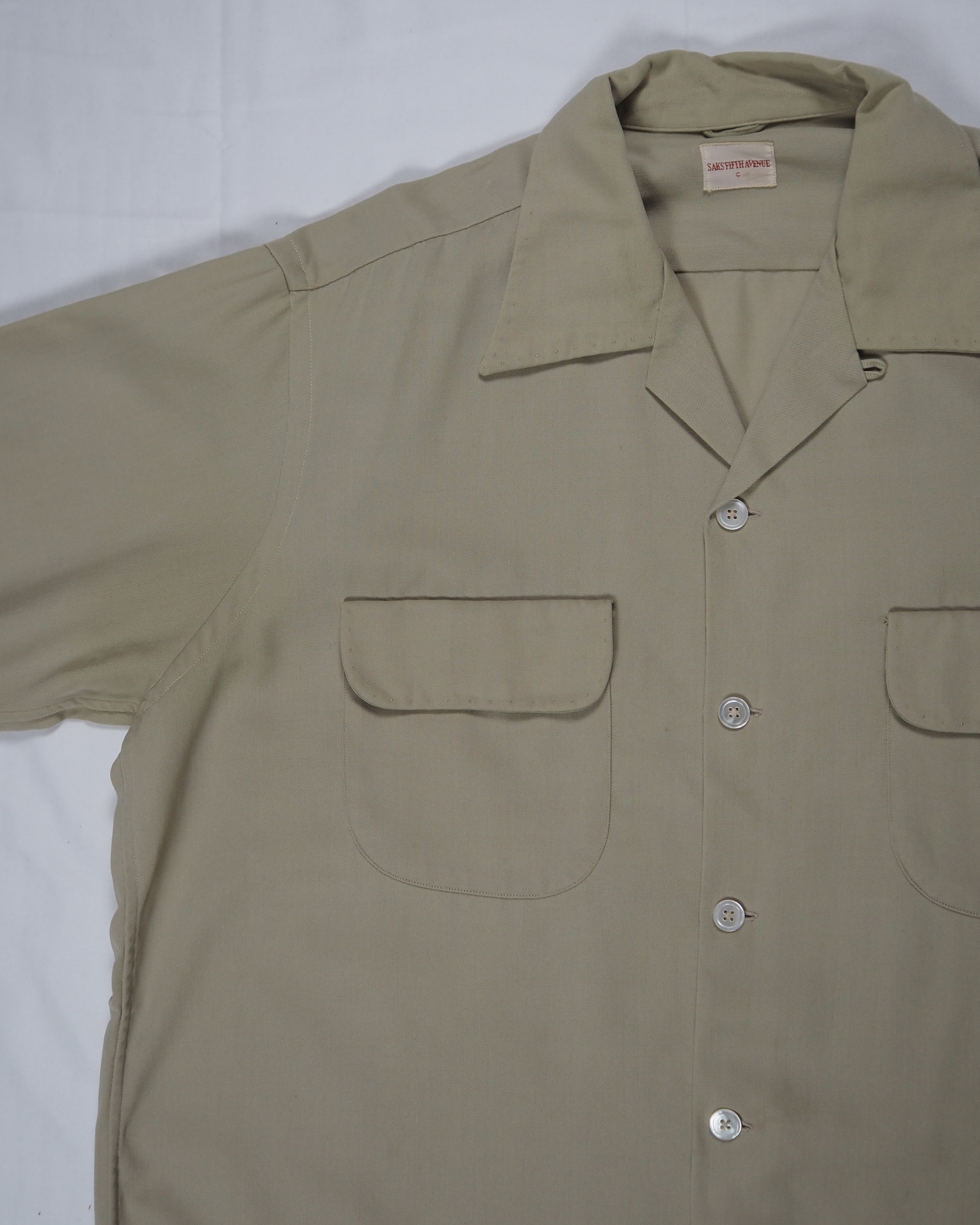 50’s SAKS FIFTH AVENUE ウールシャツ ベージュ の画像 9