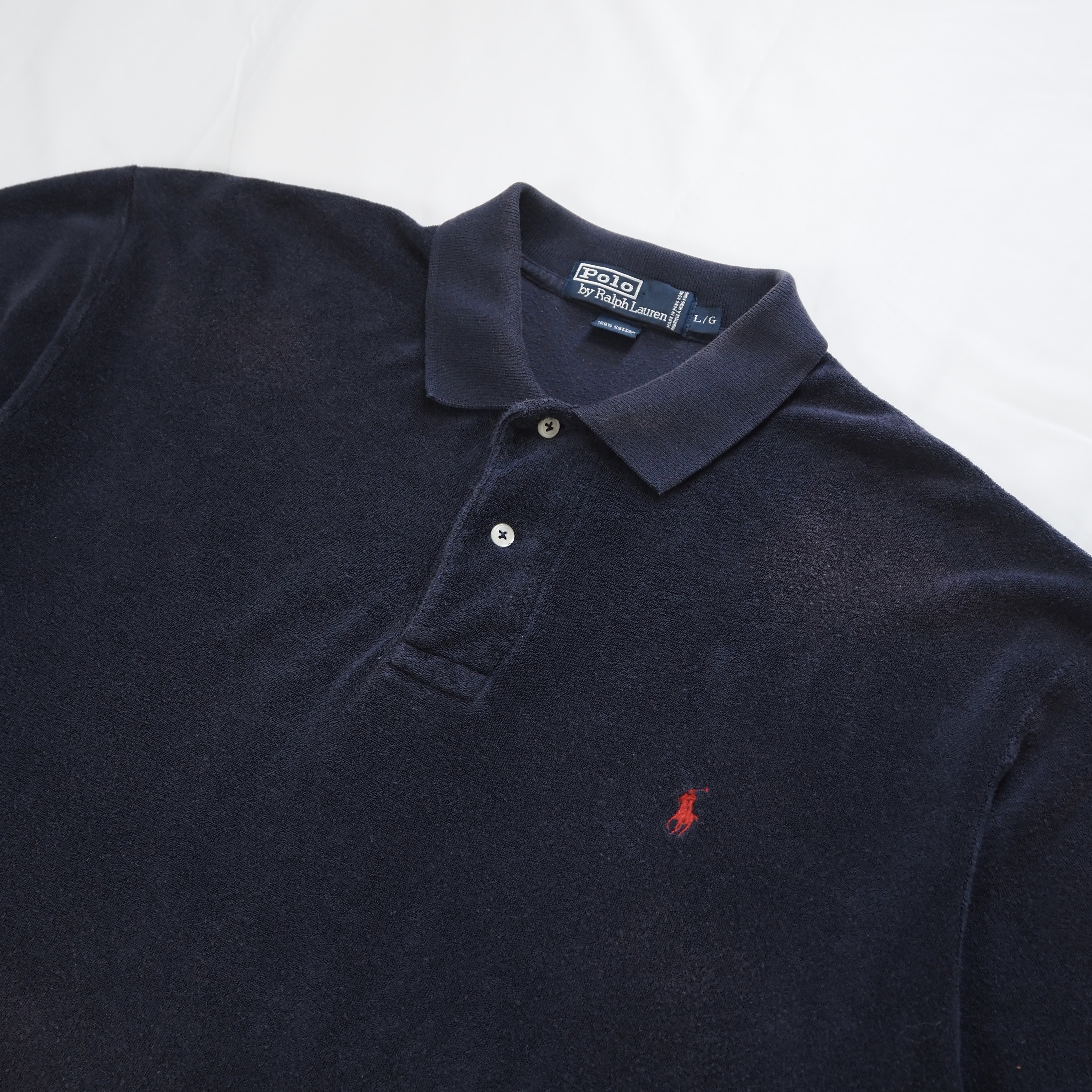 90’s Ralph Lauren ポロシャツ パイル生地 Lサイズ の画像 2